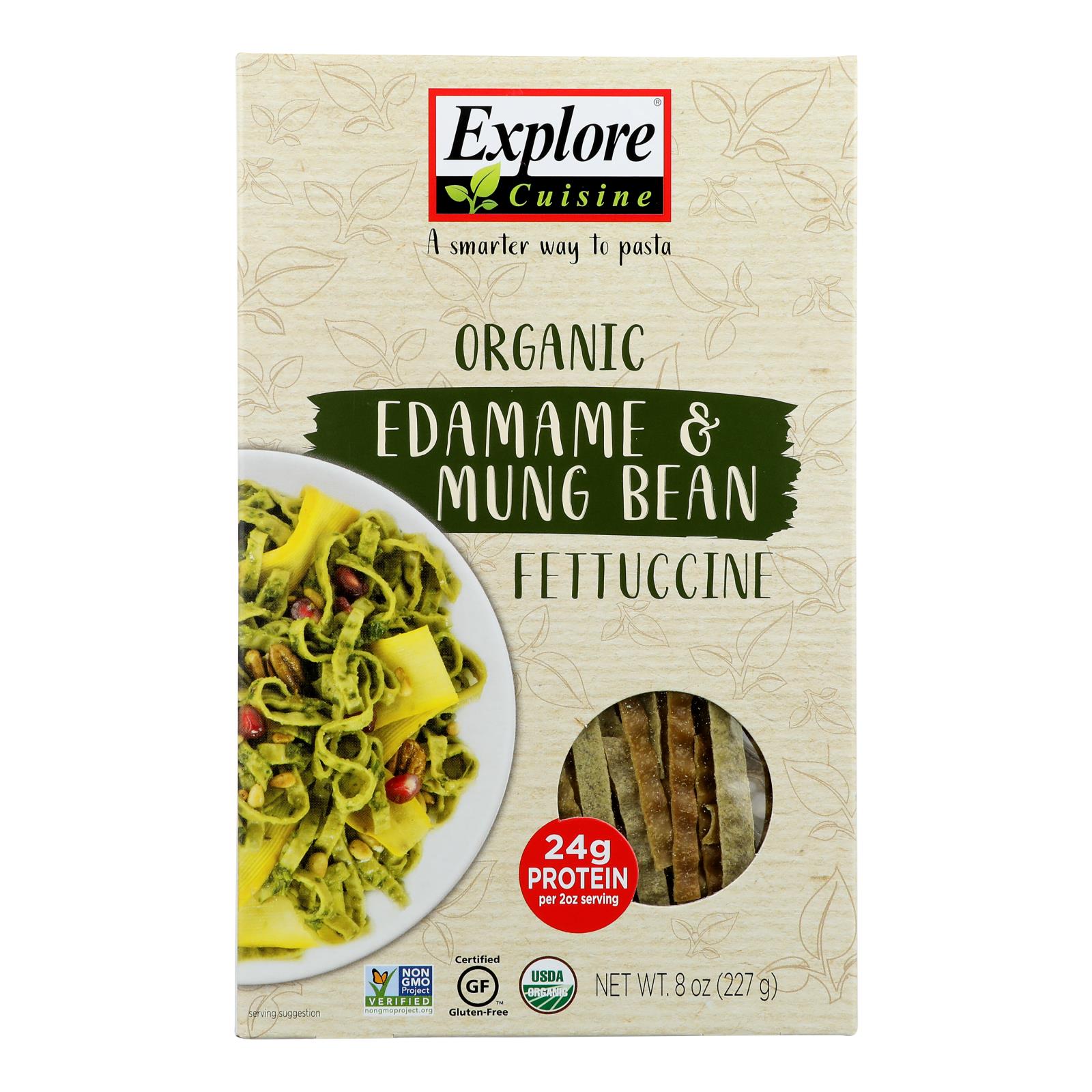Explore Cuisine - Fettuccine Pasta - Edamame & Mung Bean - Case Of 6 - 8 Oz.