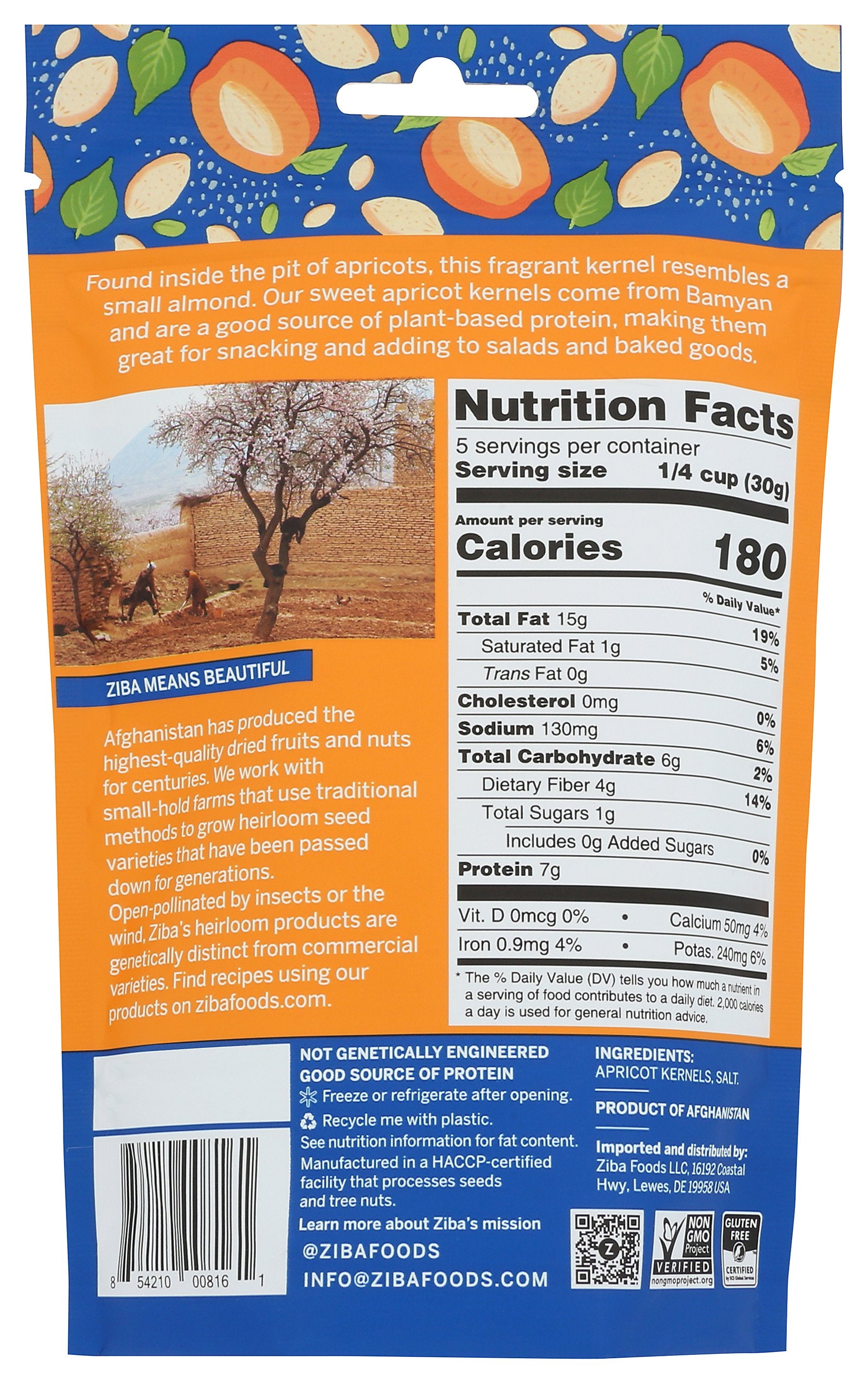 ZIBA FOODS KERNEL APRCT RSTD SLTD - Case of 6