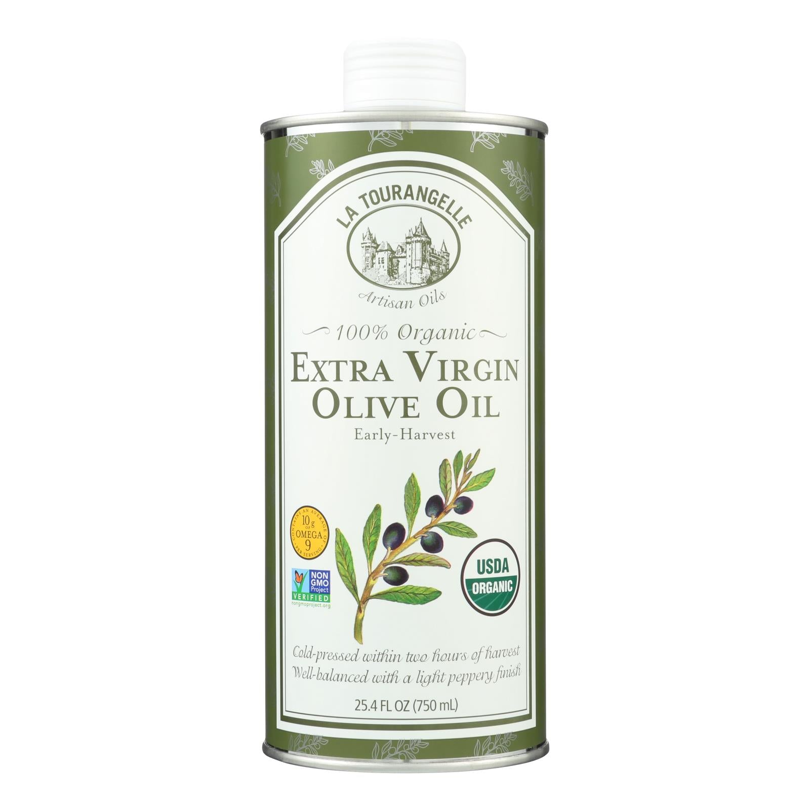 La Tourangelle Organic Extra Virgin Olive Oil - Case of 6 - 25.4 Fl oz.