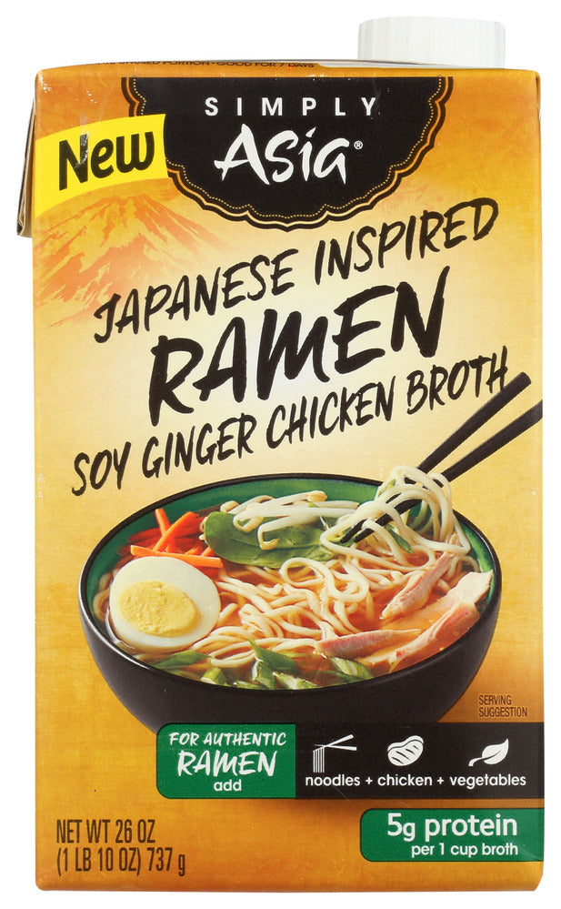 Simply Asia Broth Japan Ramen Soy Ginger - Case of 6 - 26 oz