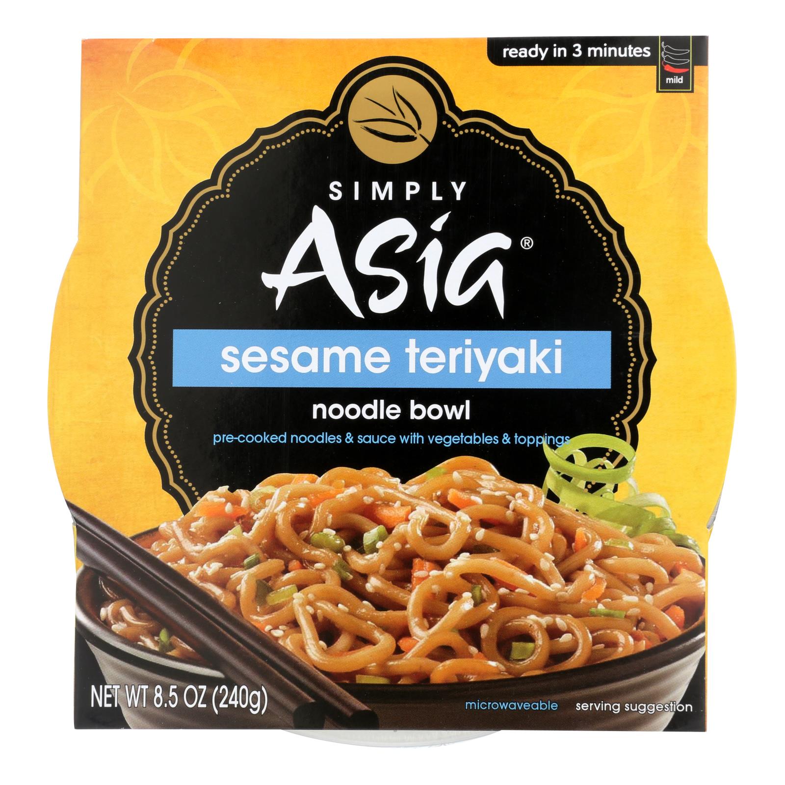Simply Asia Sesame Teriyaki Noodle Bowl - Case Of 6 - 8.5 Oz.