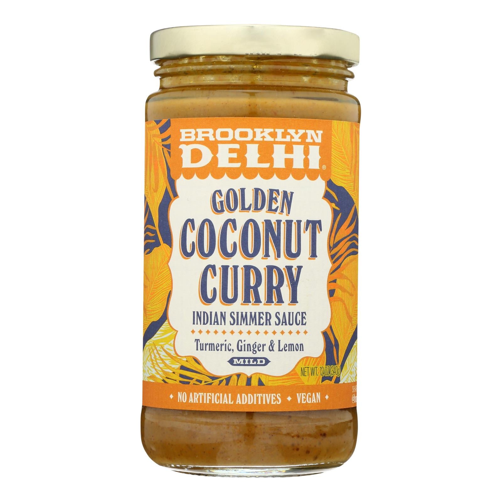 Brooklyn Delhi - Golden Coconut Curry Simmer Sauce - Case of 6 - 12 oz