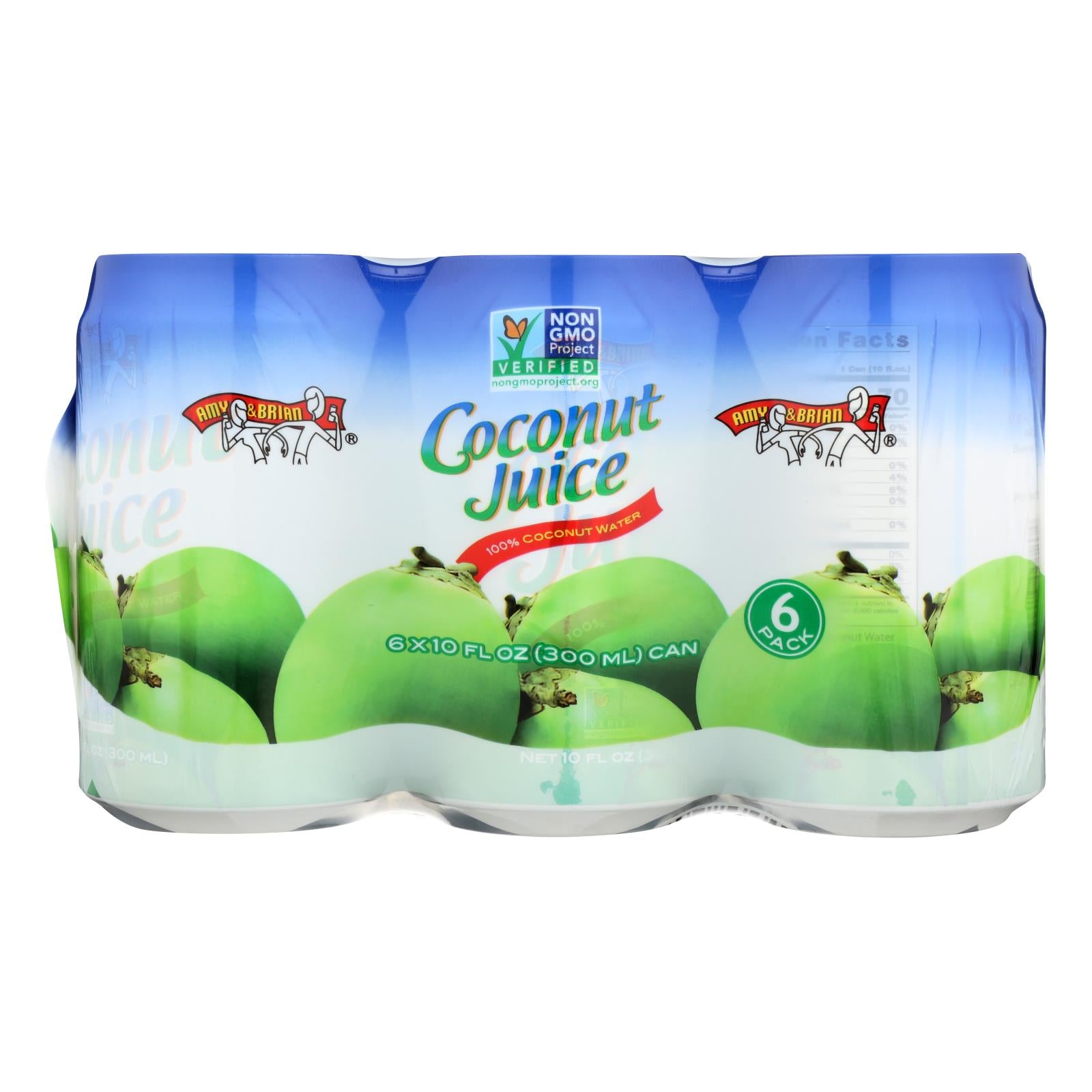 Amy And Brian - Coconut Water - Pulp Free - Case Of 4 - 10 Fl Oz.