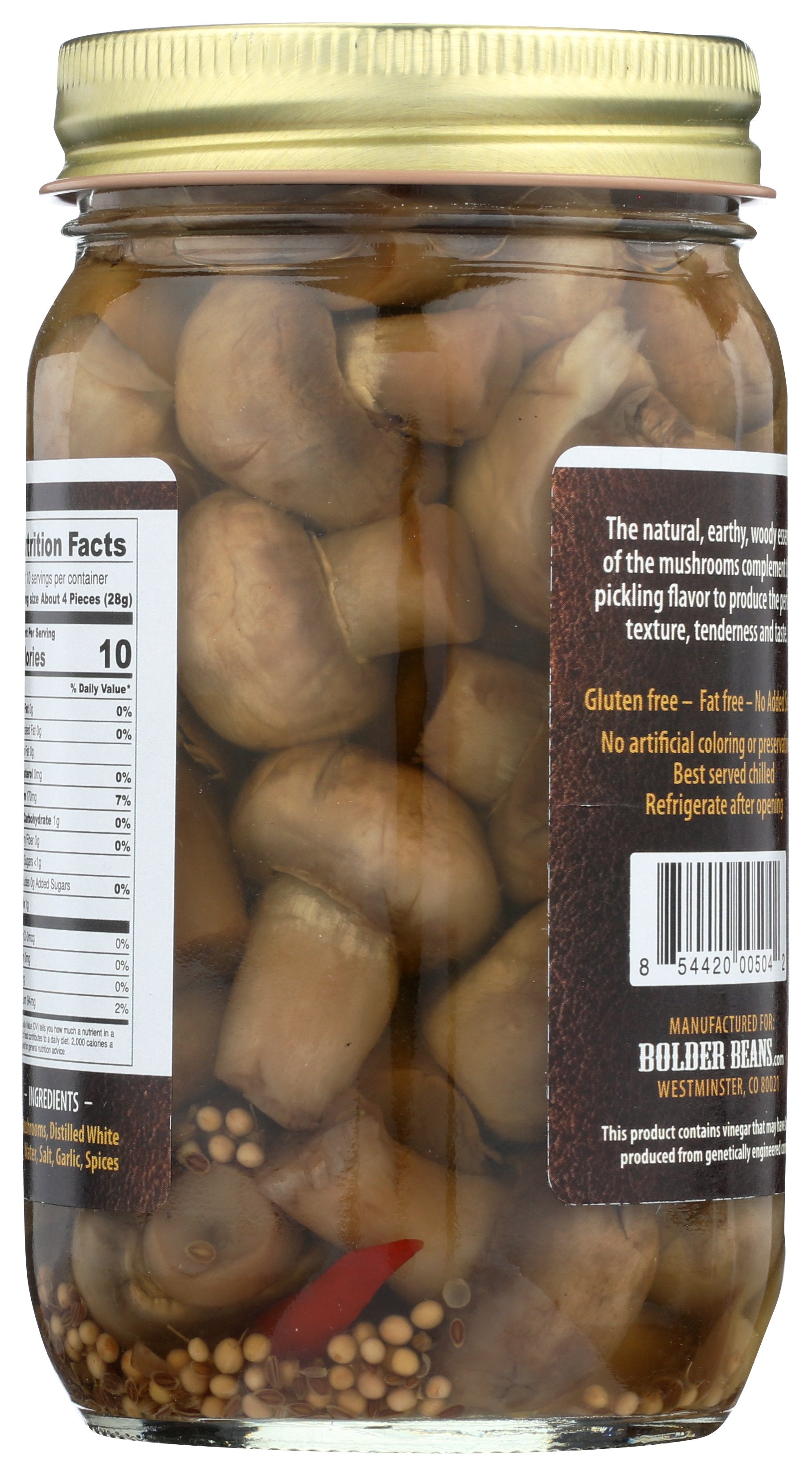 BOLDER BEANS MUSHROOMS PCKLD - Case of 6