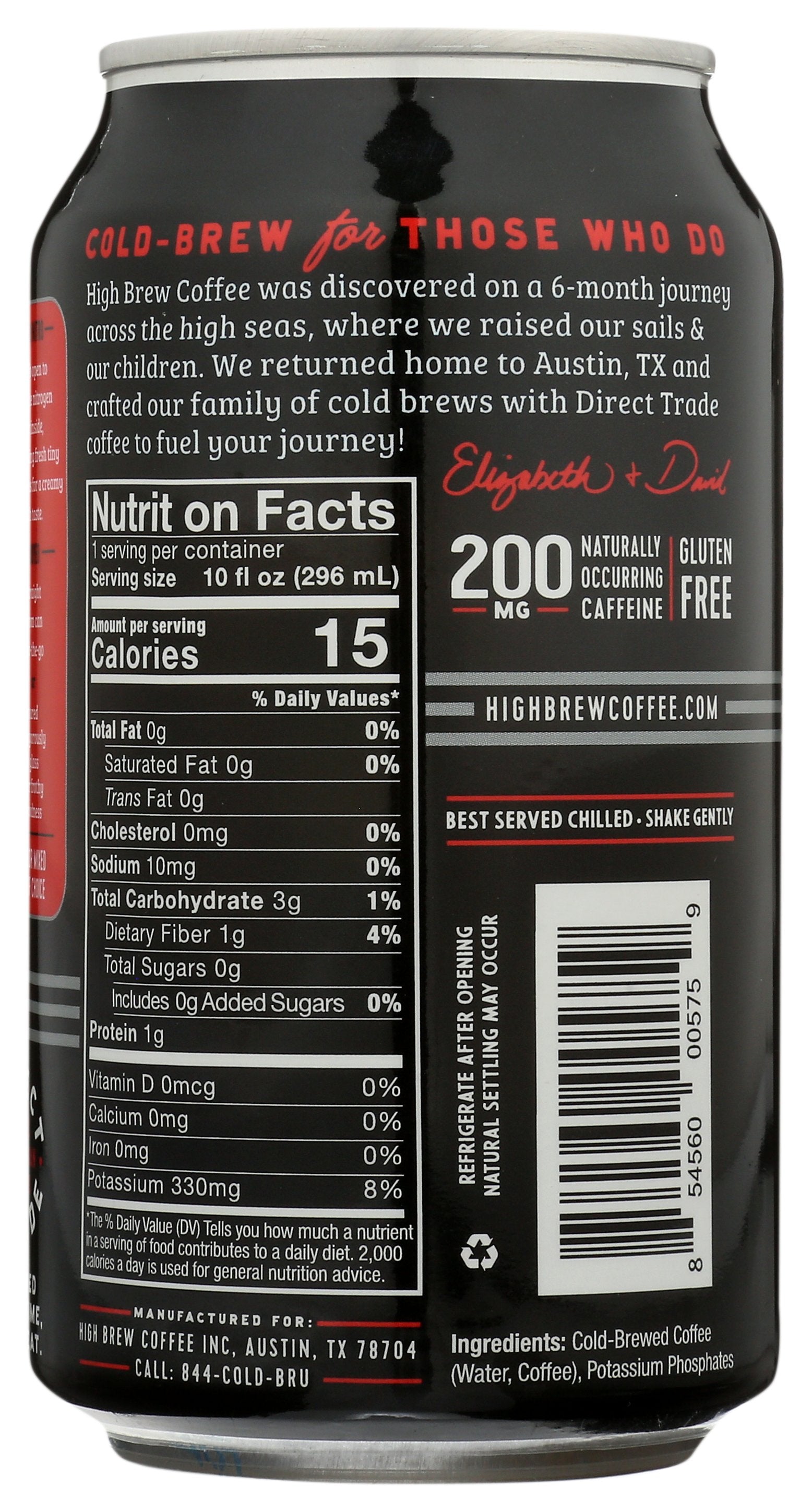 HIGH BREW COFFEE NITRO BLACK - Case of 12