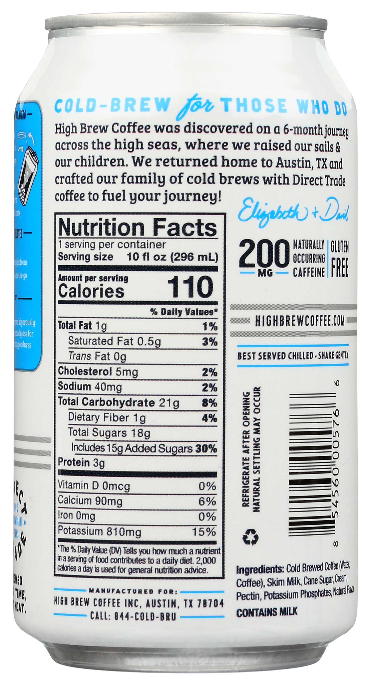 HIGH BREW COFFEE RTD NITRO SWT CRM - Case of 12