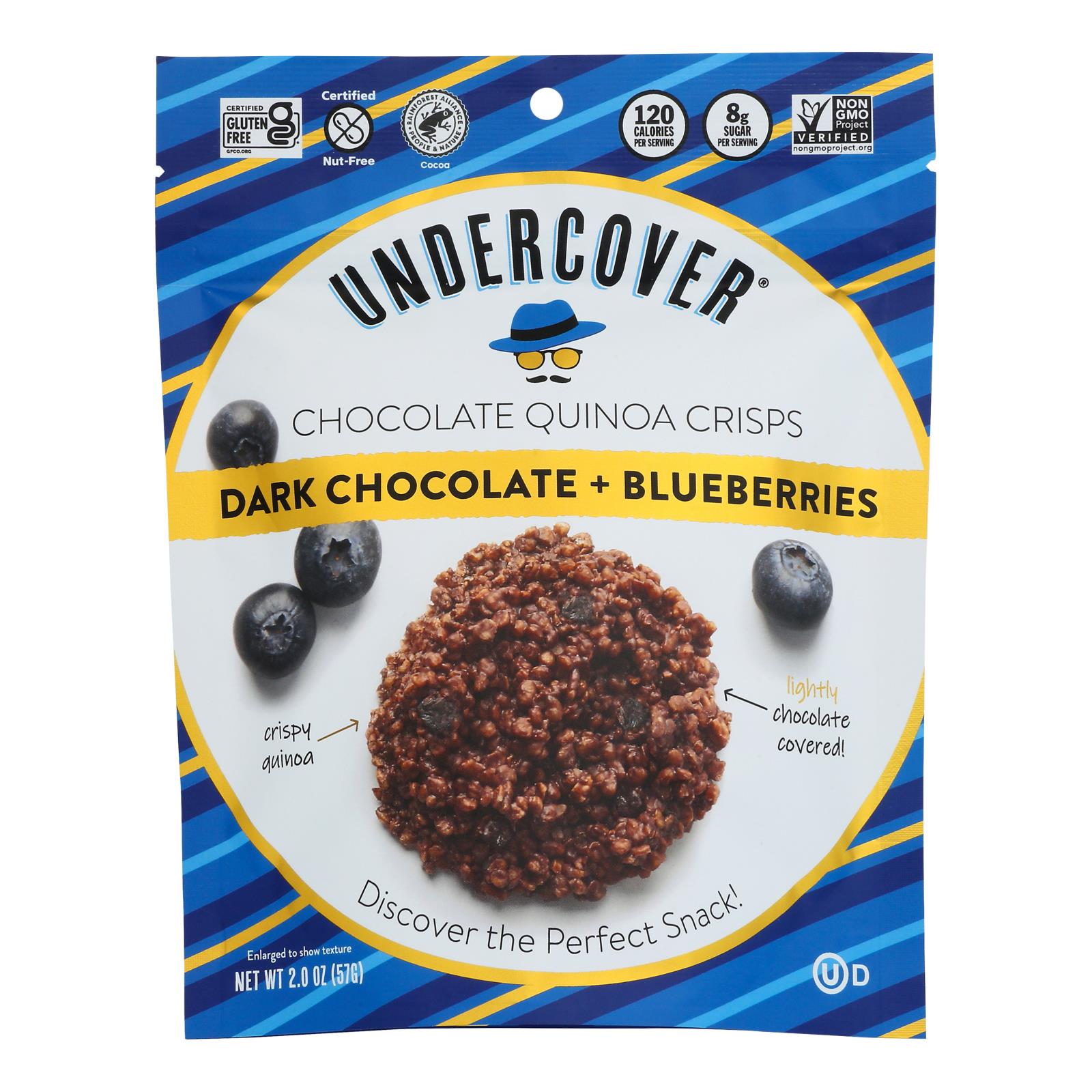 Undercover Quinoa - Crispy Quinoa Dk Ch Blbry - Case of 12 - 2 OZ