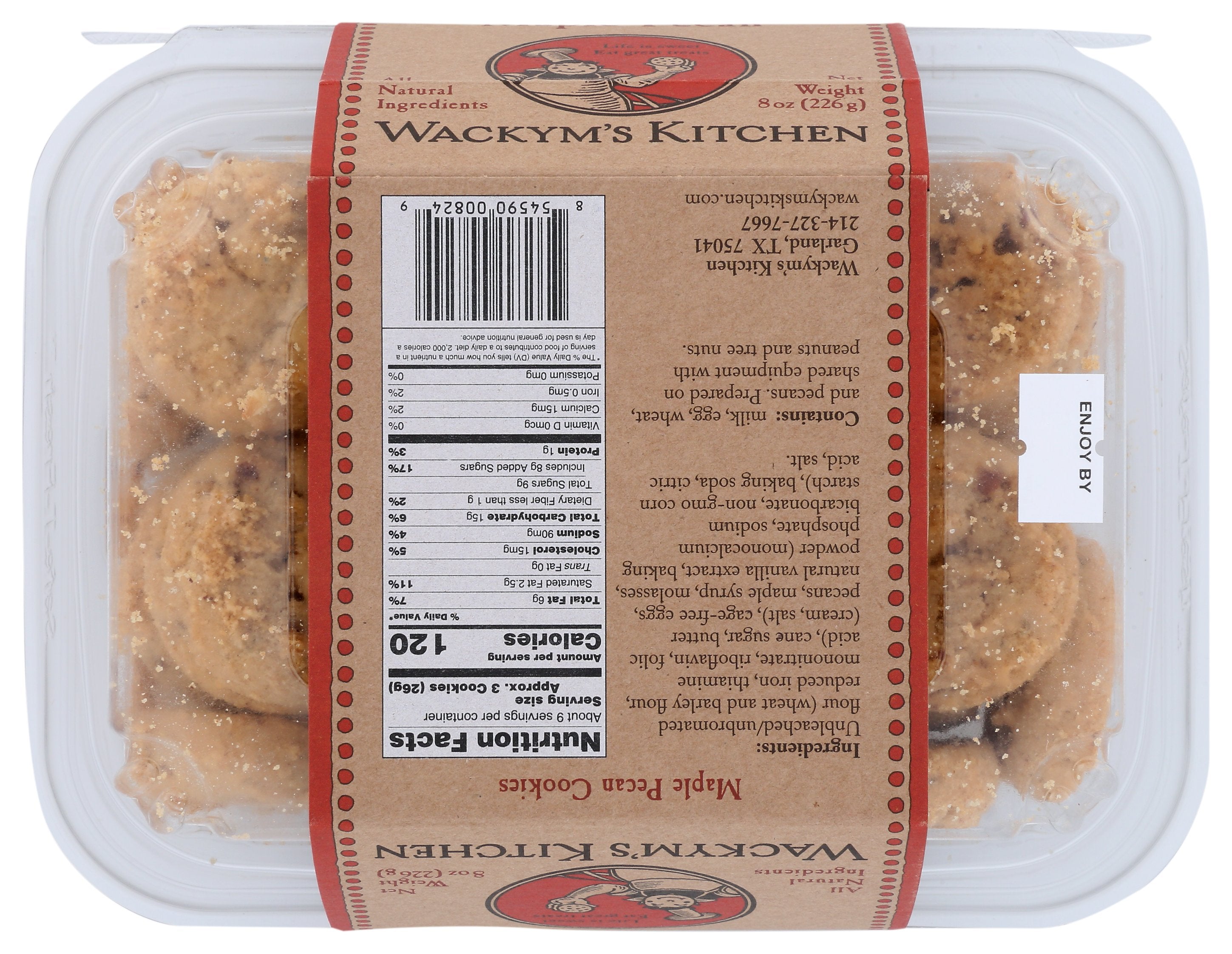 WACKYMS KITCHEN COOKIES MAPLE PECAN - Case of 12