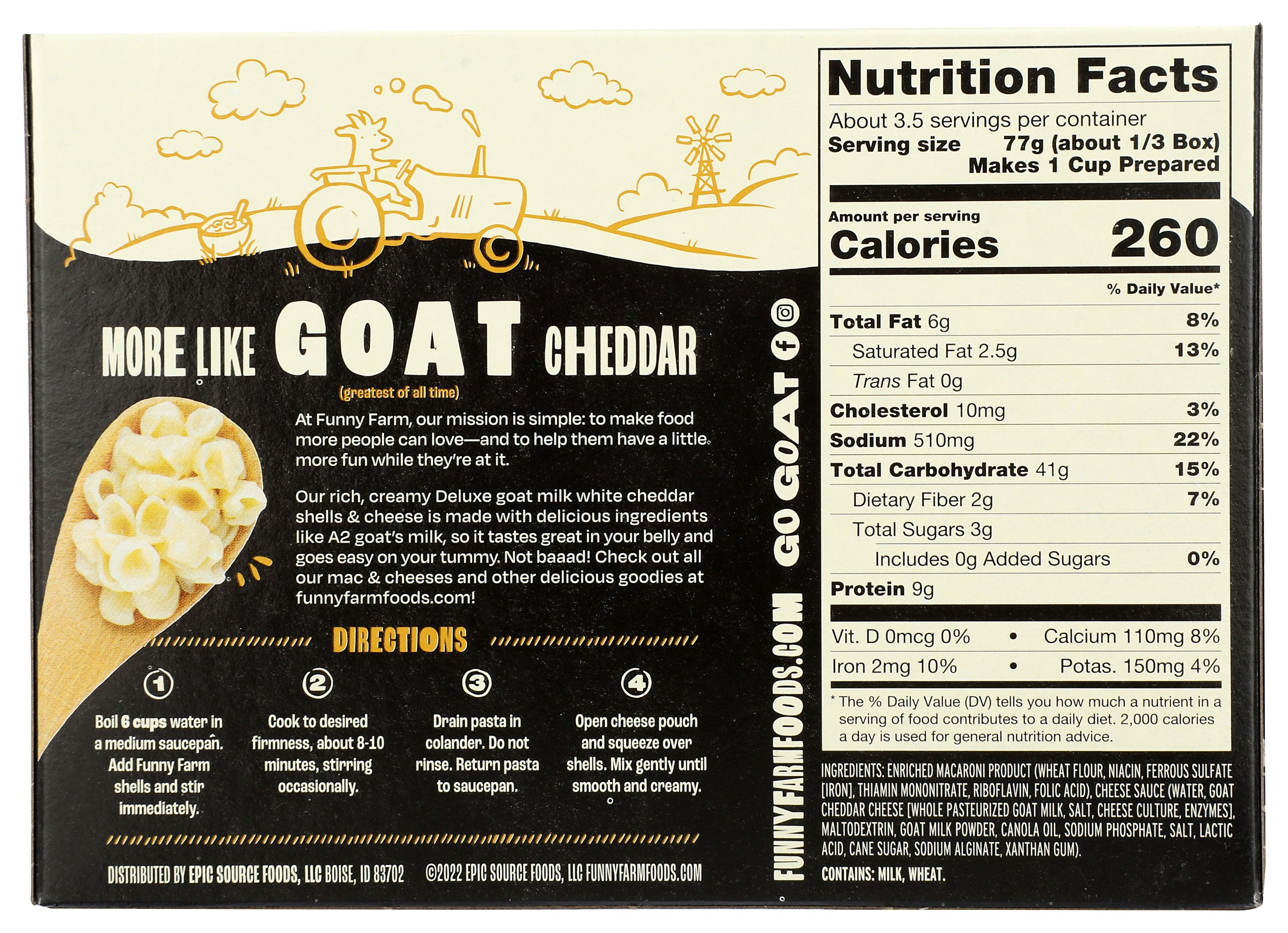 FUNNY FARM ENTREE GOAT CHS WHT CHDR - Case of 8