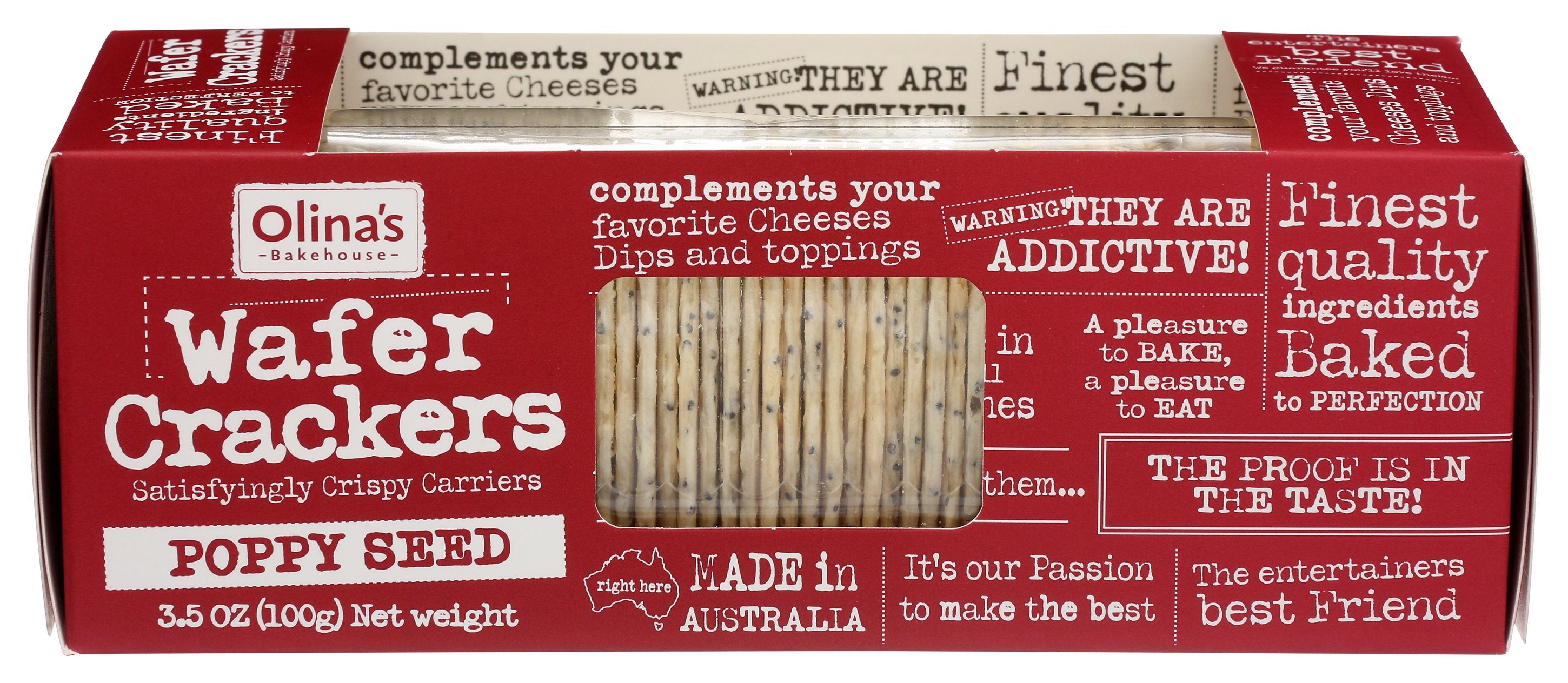 OLINAS BAKEHOUSE CRACKER WAFER POPPY SEED - Case of 12