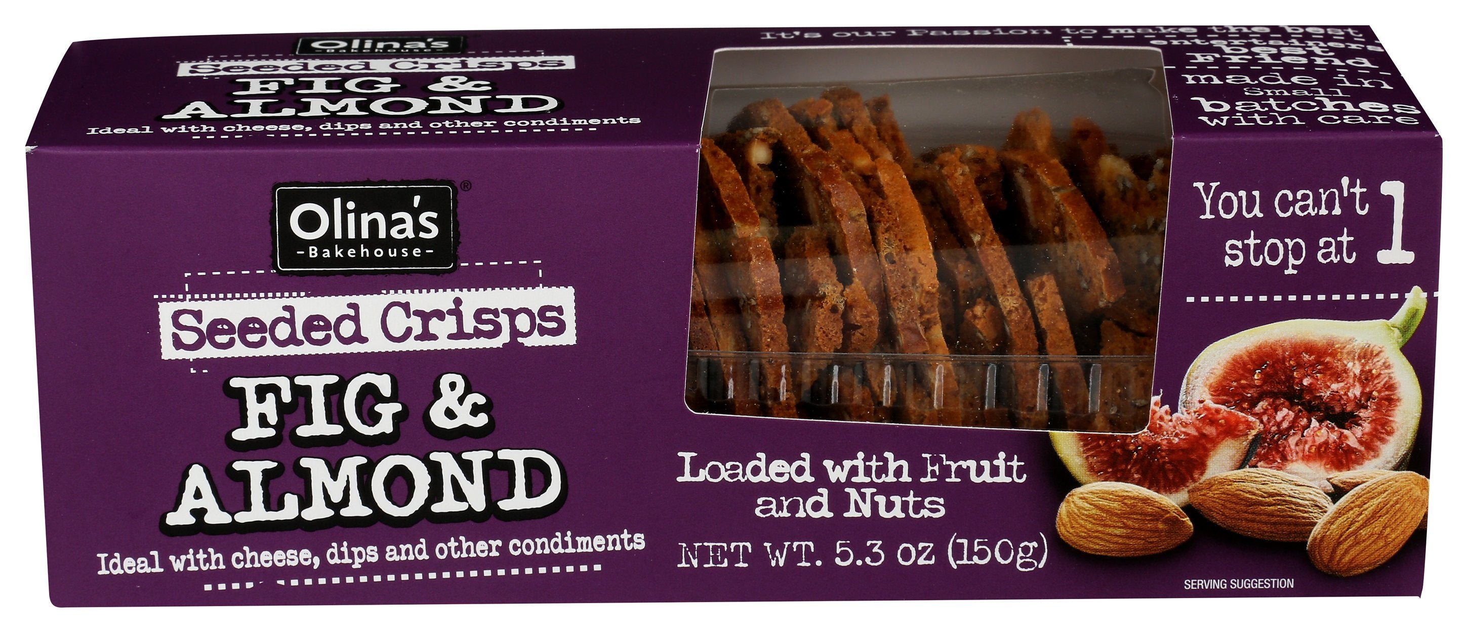 OLINAS BAKEHOUSE CRISPS FIG & ALMND SEEDED - Case of 12
