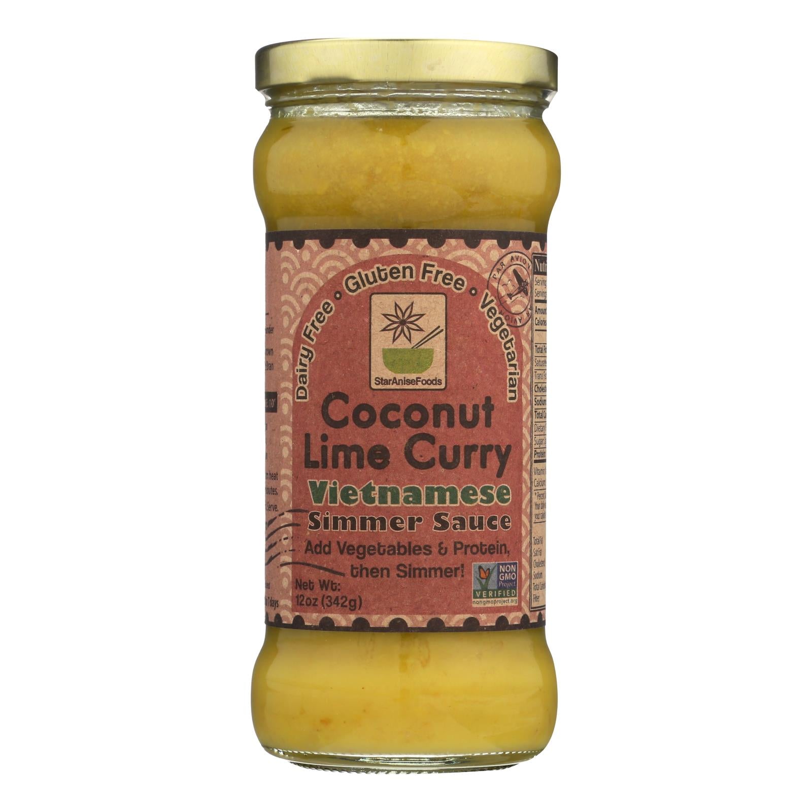 Star Anise Foods Coconut Lime Curry Vietnamese Simmer Sauce - Case Of 6 - 12 Oz