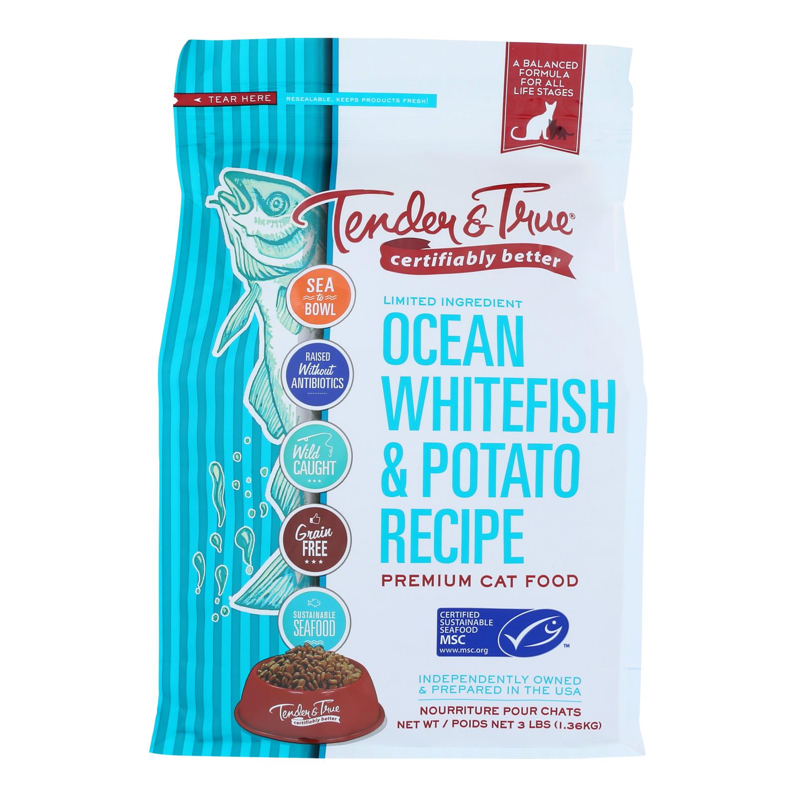 Tender & True Cat Food Ocean Whitefish And Potato  - Case Of 6 - 3 Lb