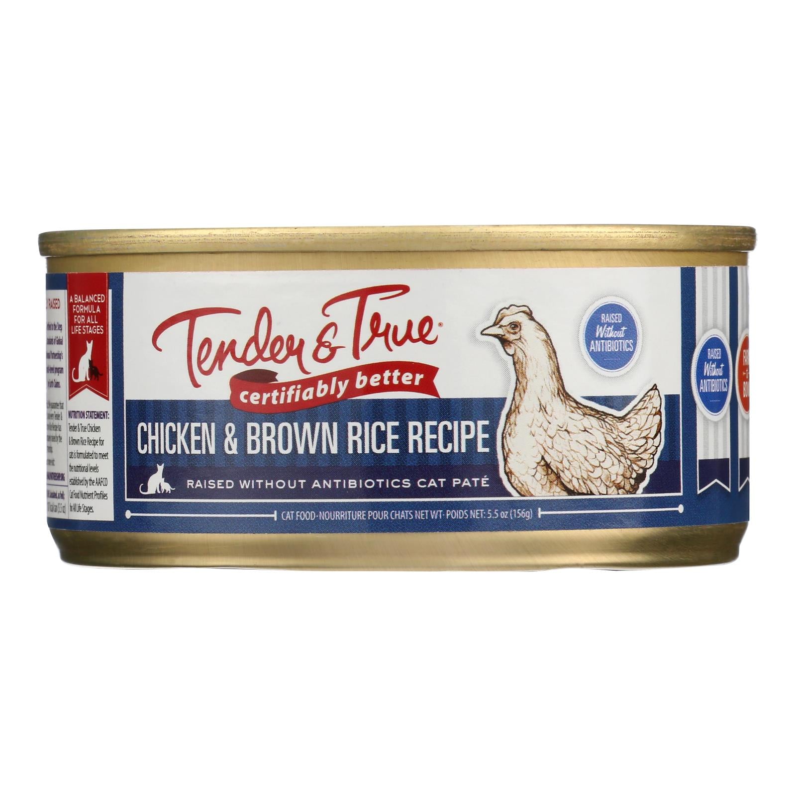 Tender & True Cat Food Chicken And Brown Rice - Case Of 24 - 5.5 Oz