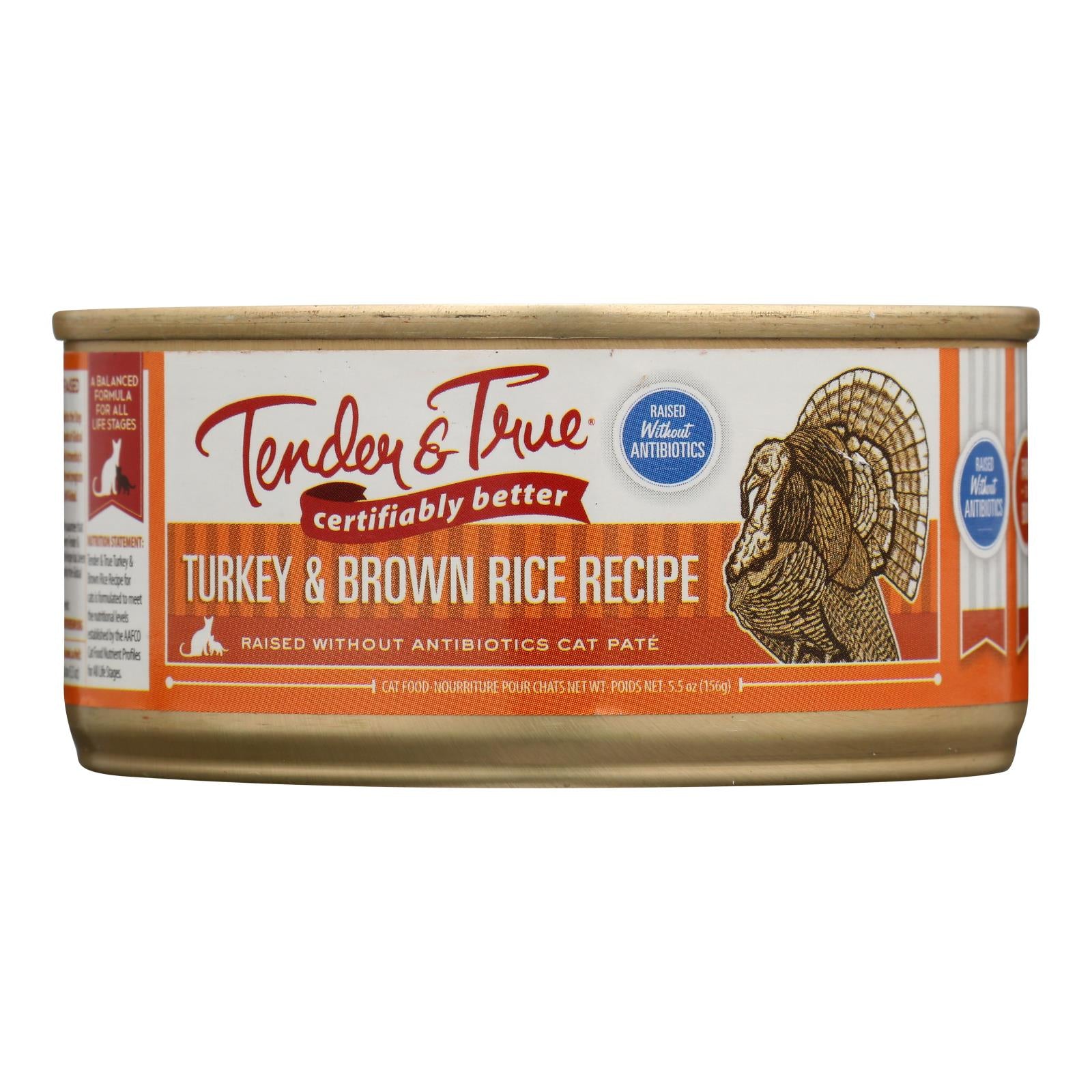 Tender & True Cat Food Turkey And Brown Rice - Case of 24 - 5.5 OZ