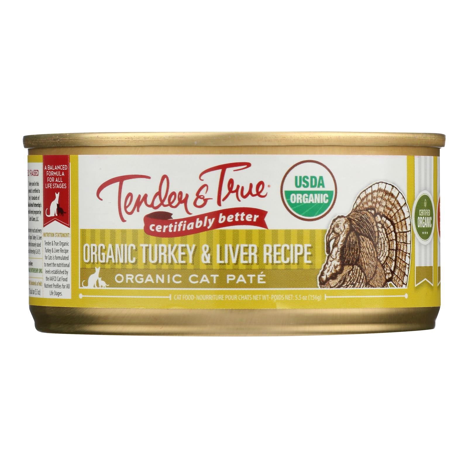 Tender & True Cat Food, Turkey And Liver - Case Of 24 - 5.5 Oz