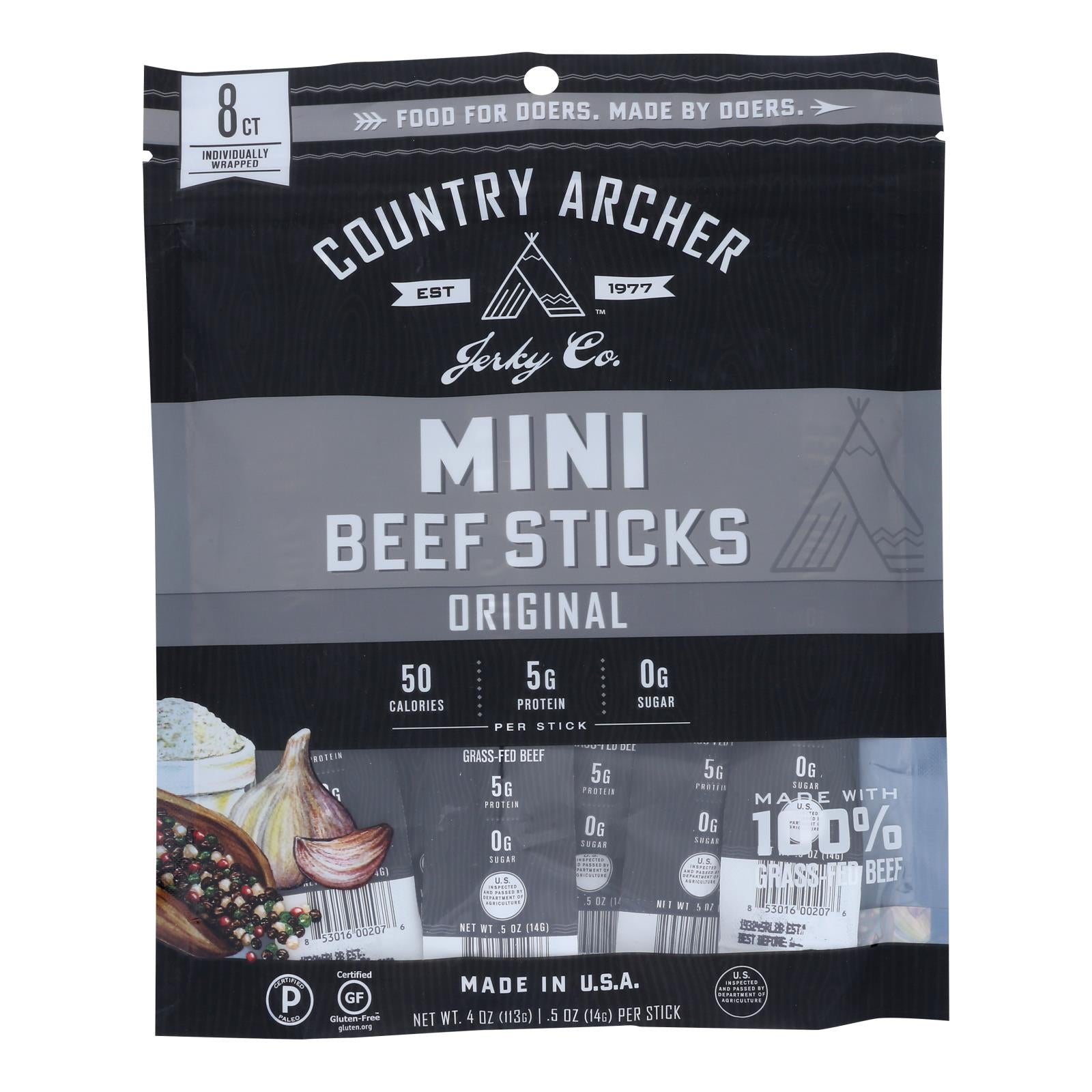 Country Archer - Beef Stick Mini - Case of 10 - 4 OZ