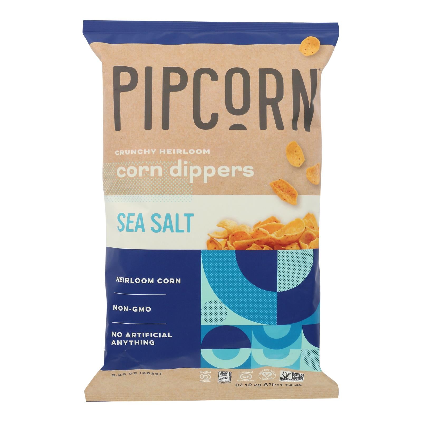 Pipcorn - Chps Corn Dippers Sea Salt - Case of 12 - 9.25 OZ