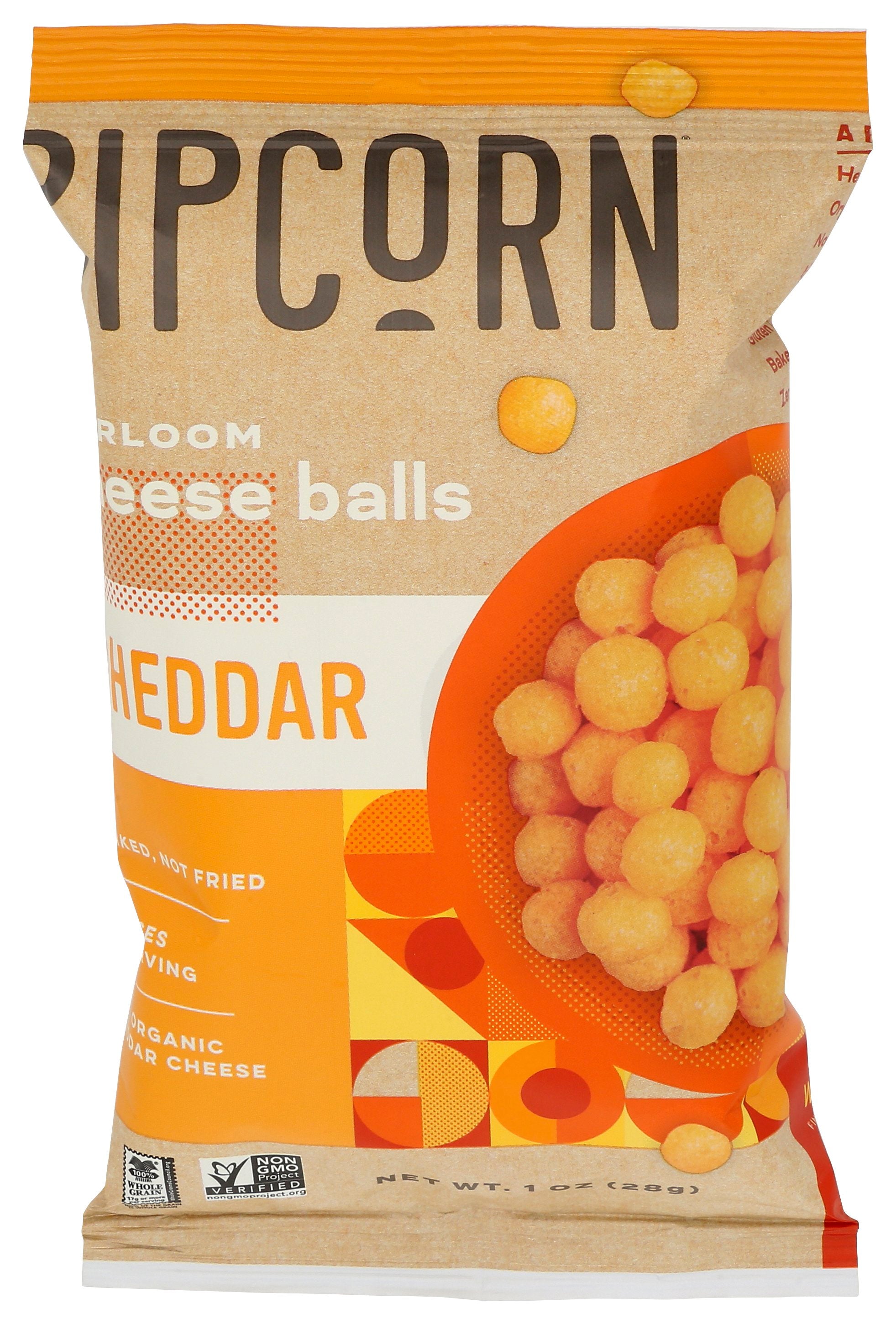 PIPCORN CHEESE BALL CHEDDAR - Case of 24