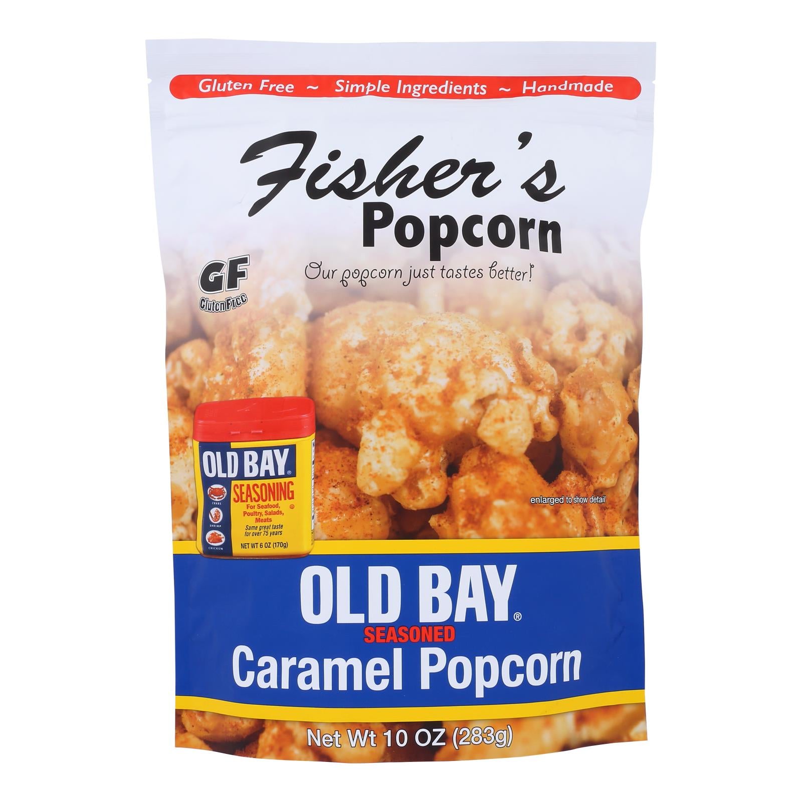 Fisher's Popcorn - Popcorn Caramel Old Bay - Case of 6 - 10 OZ