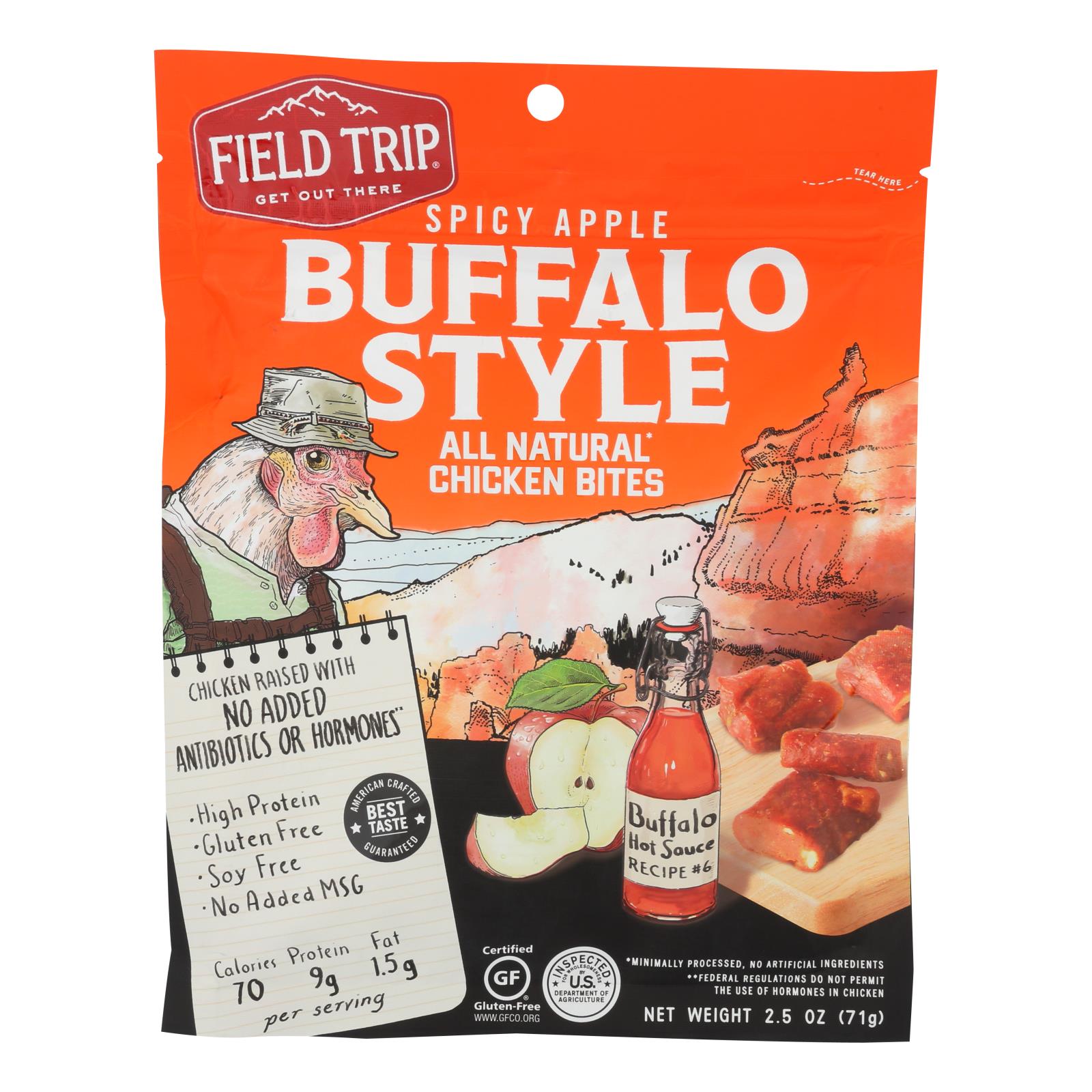Field Trip - Chicken Bites Spicy Appl Buff - Case of 9 - 2.5 OZ