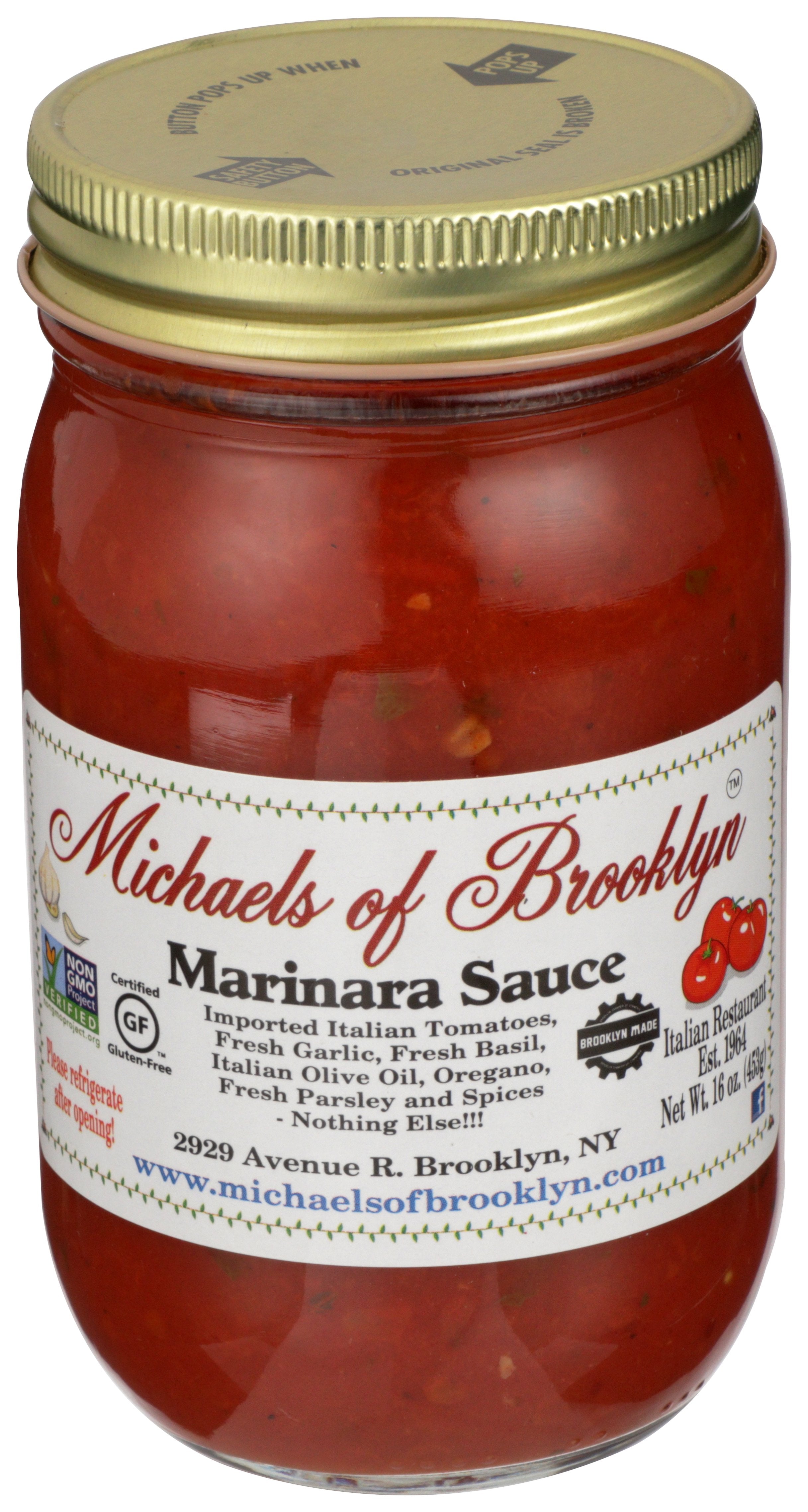 MICHAELS OF BROOKLYN SAUCE PASTA MARINARA - Case of 6