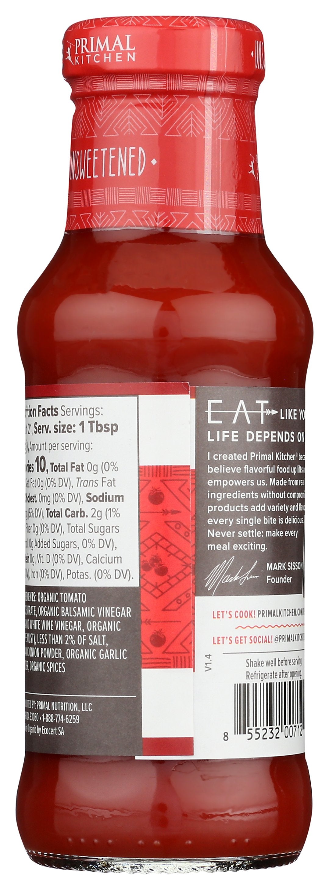 PRIMAL KITCHEN KETCHUP UNSWTND ORG - Case of 12