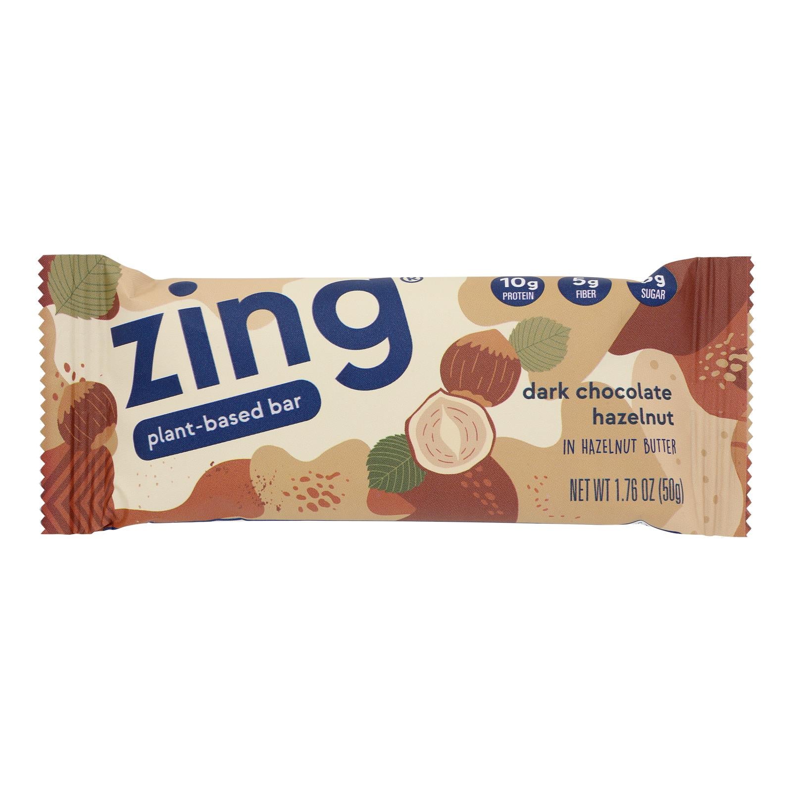 Zing Bars - Nutrition Bar - Dark Chocolate Hazelnut - 1.76 oz Bars - Case of 12