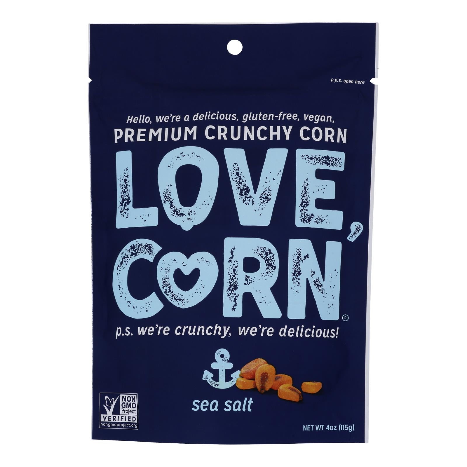 Love Corn® Premium Crunchy Corn Snack - Case Of 12 - 4 Oz