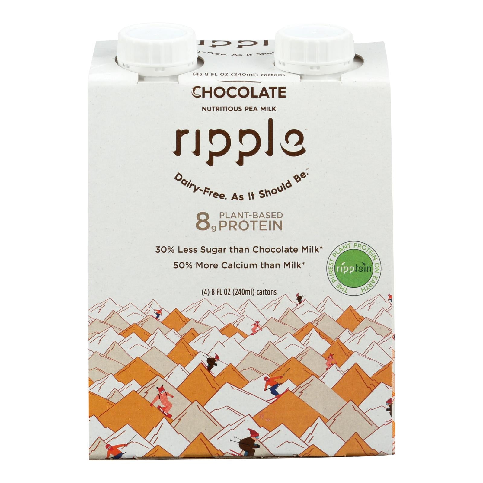 Ripple Foods Ripple Aseptic Chocolate Plant Based With Pea Protein  - Case of 4 - 4/8 FZ