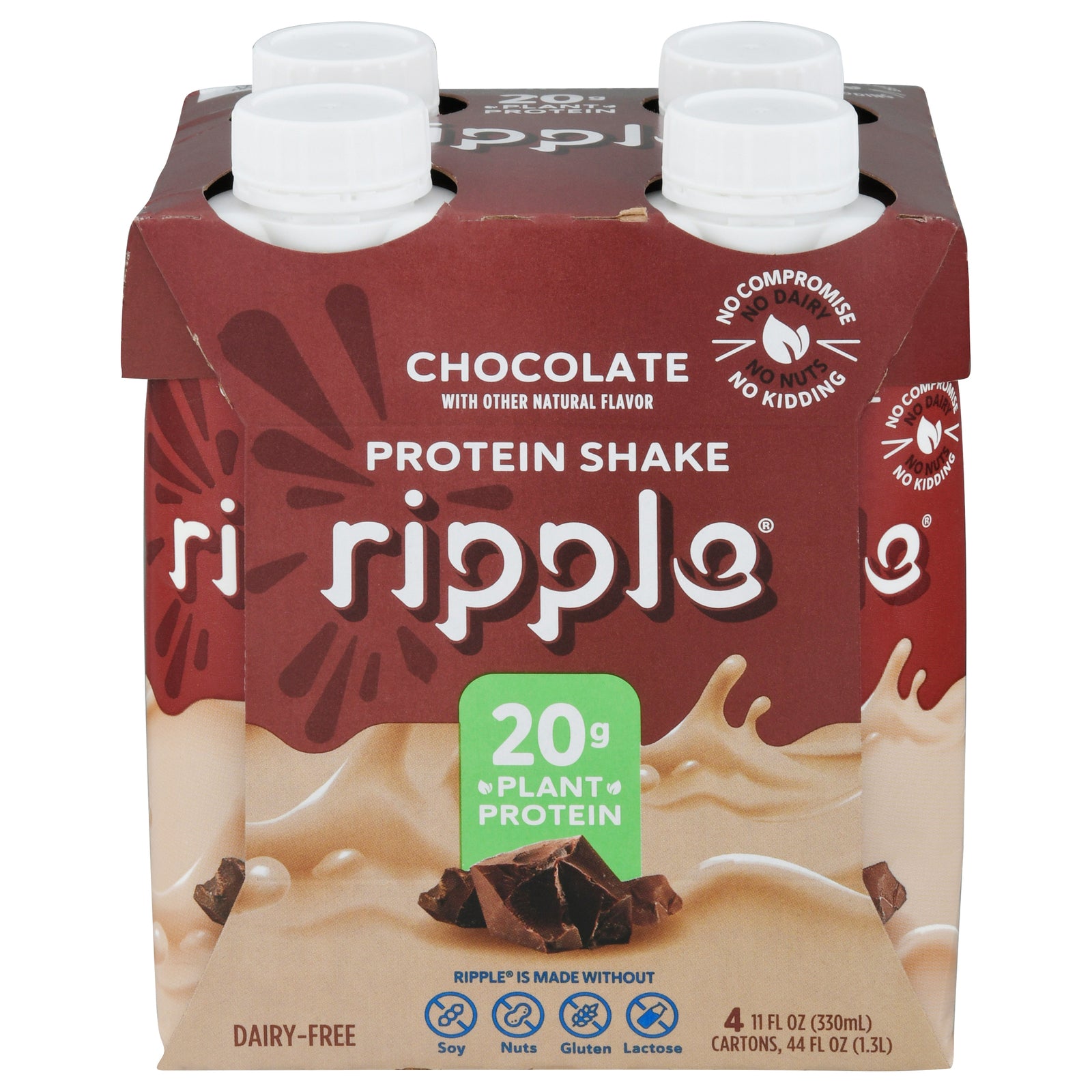 Ripple Foods Pbc - Shake Rtd Chocolate Nd 4 Pack - Case of 6-4/11 FZ