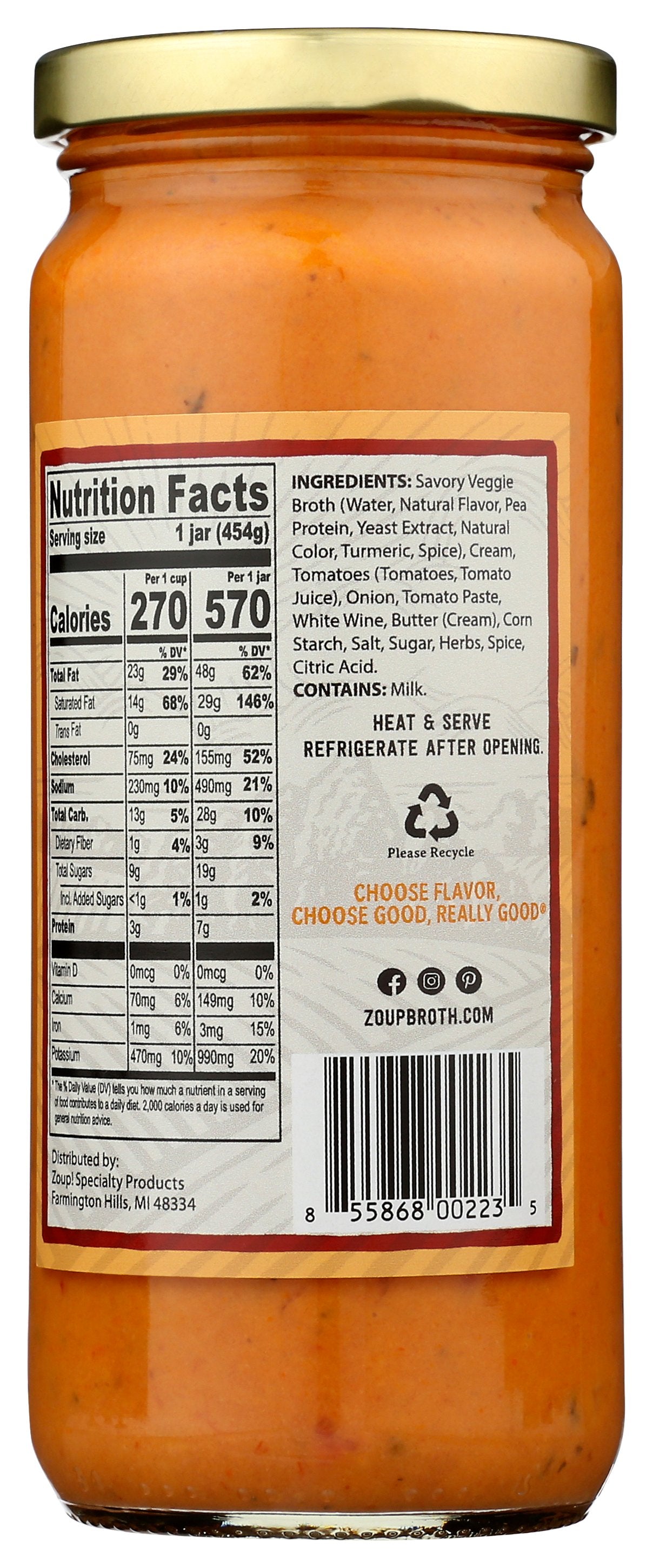 ZOUP GOOD REALLY SOUP TOMOATO BISQUE - Case of 6