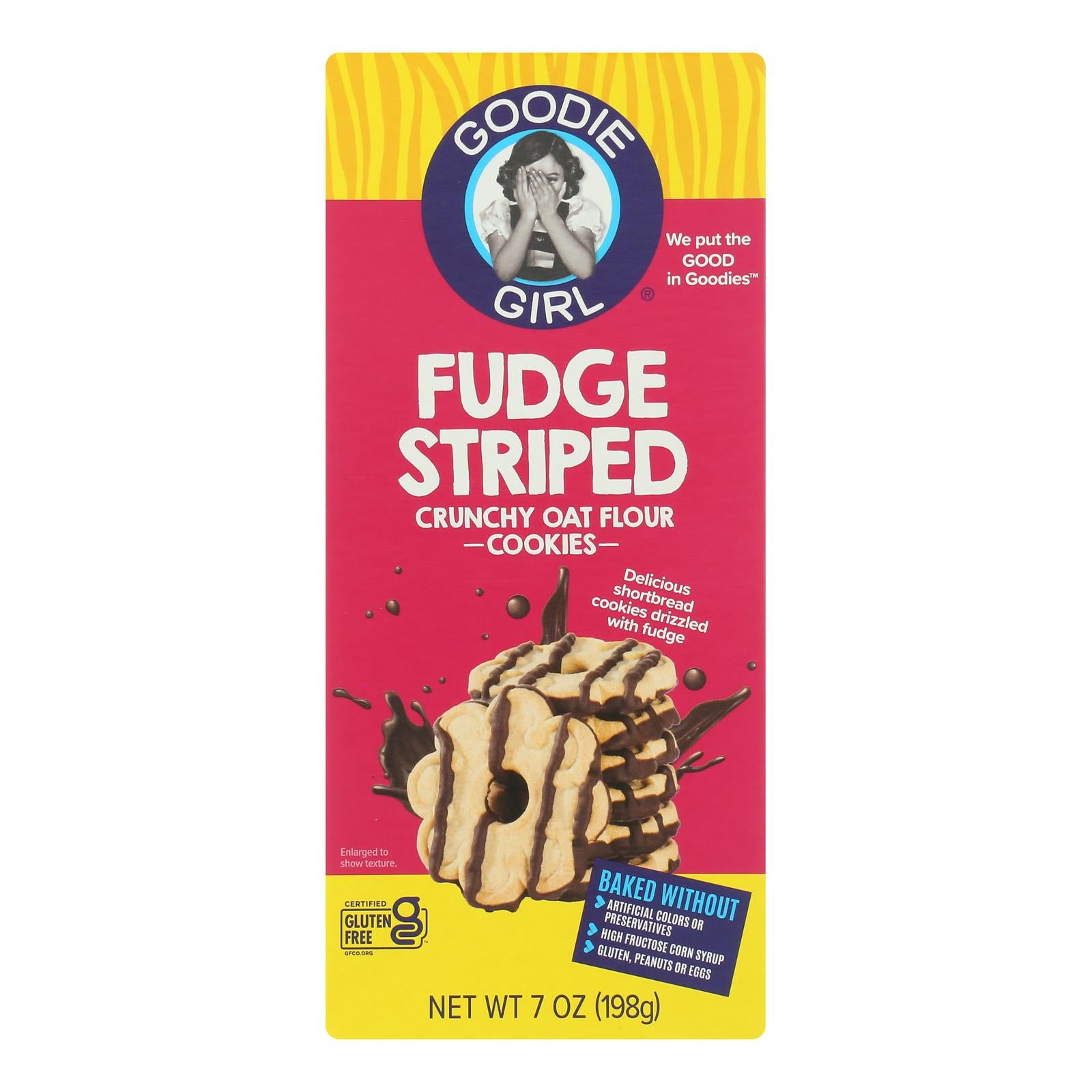 Goodie Girl Cookies - Cookies - Fudge Striped - Case Of 6 - 7 Oz.
