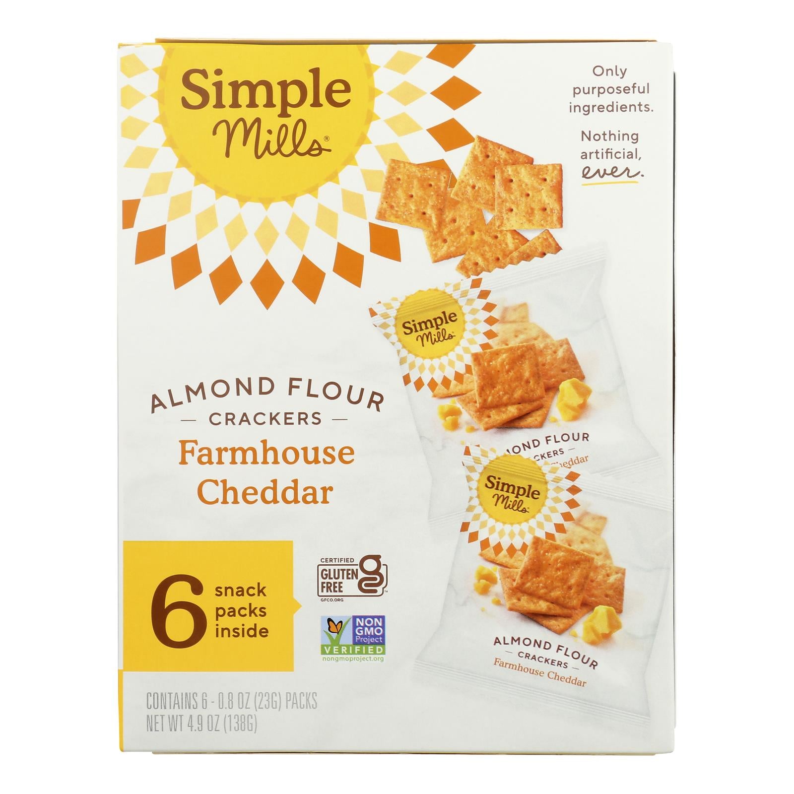 Simple Mills Farmhouse Cheddar - Case of 6 - 4.9 OZ