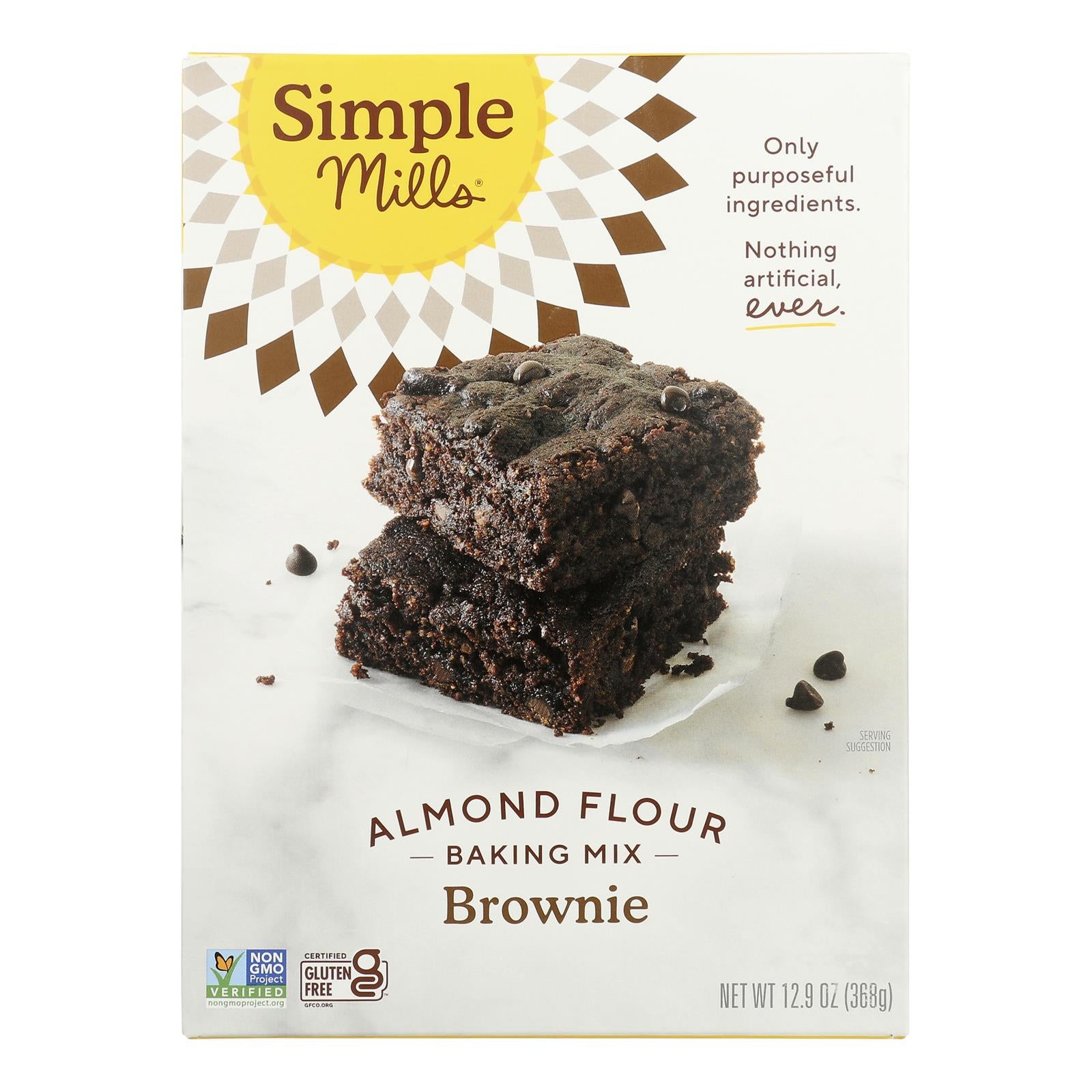 Simple Mills - Brownie Mix Almond Flour - Case Of 6 - 12.9 Oz