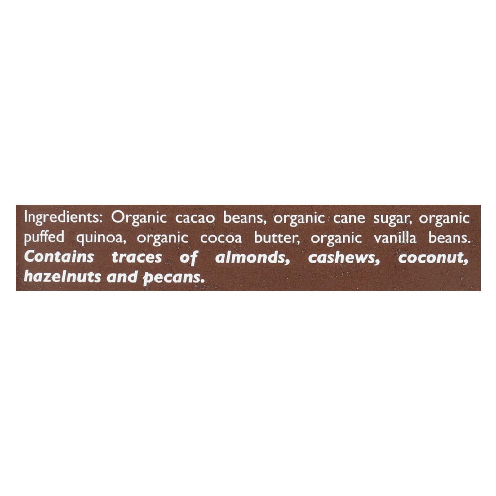 Taza Chocolate Stone Ground Organic Dark Chocolate Bar - Cacao Crunch - Case of 10 - 2.5 oz.