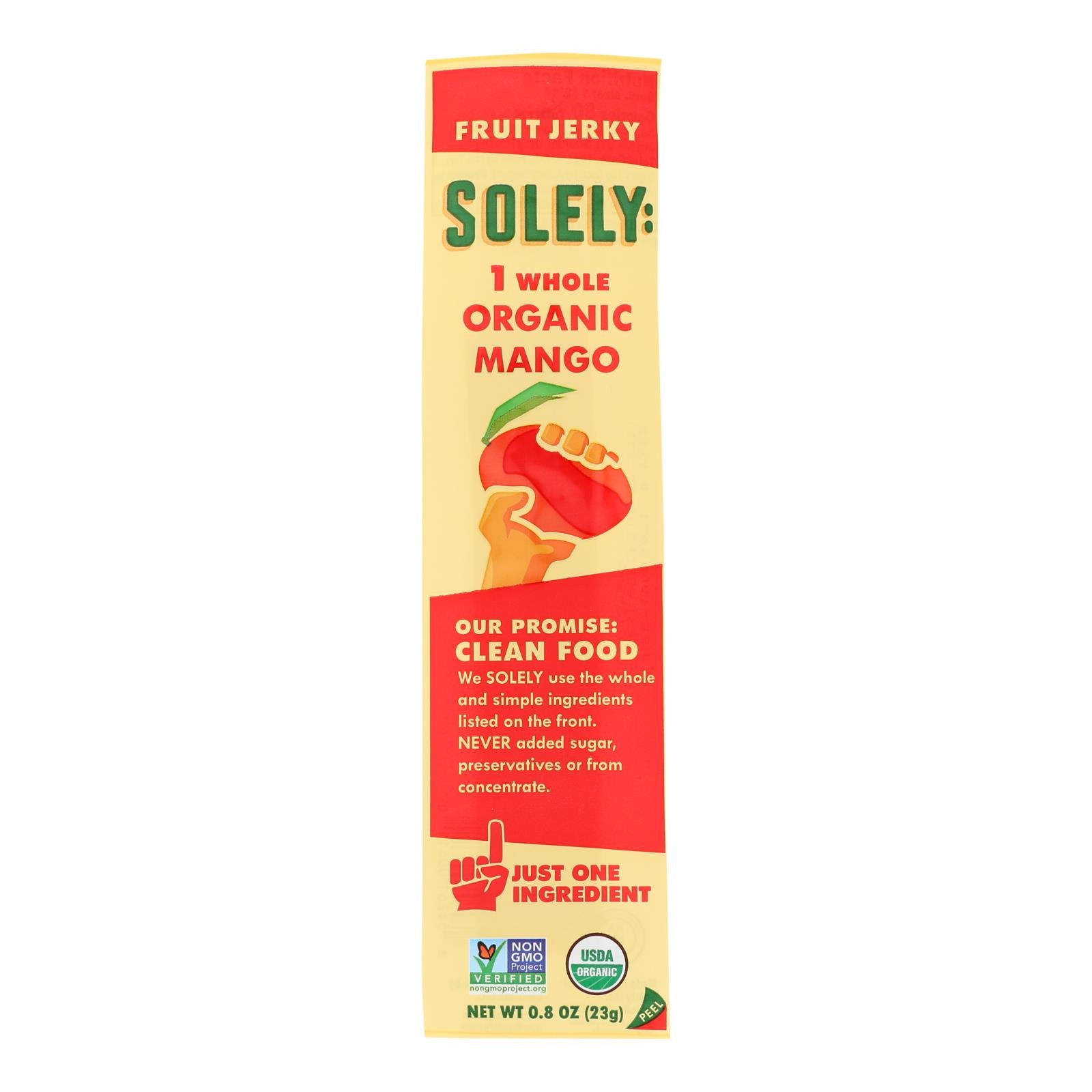 Solely Fruit - Fruit Jerky Mango - Case Of 12 - .8 Oz