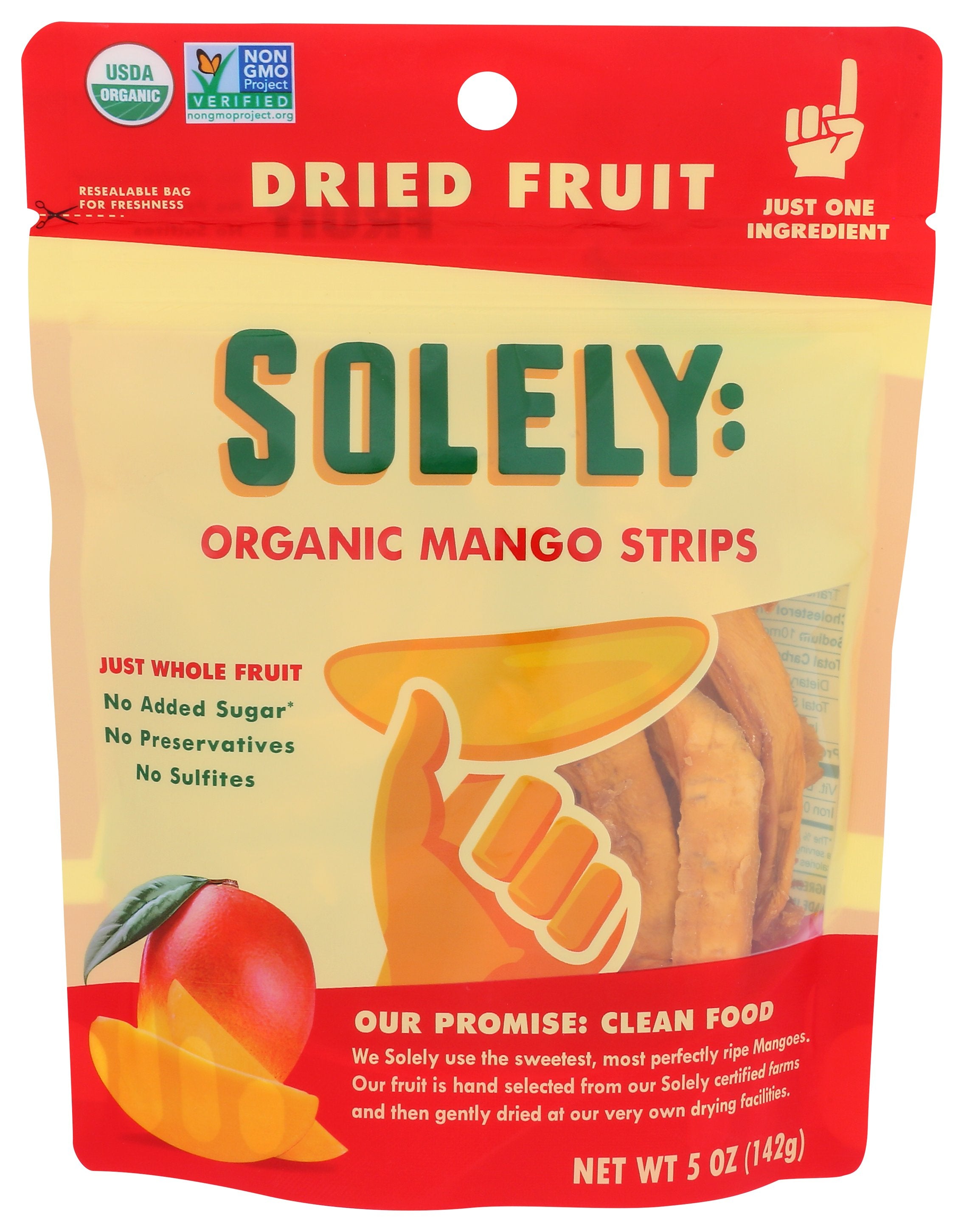 SOLELY FRUIT DRIED MANGO ORG - Case of 6