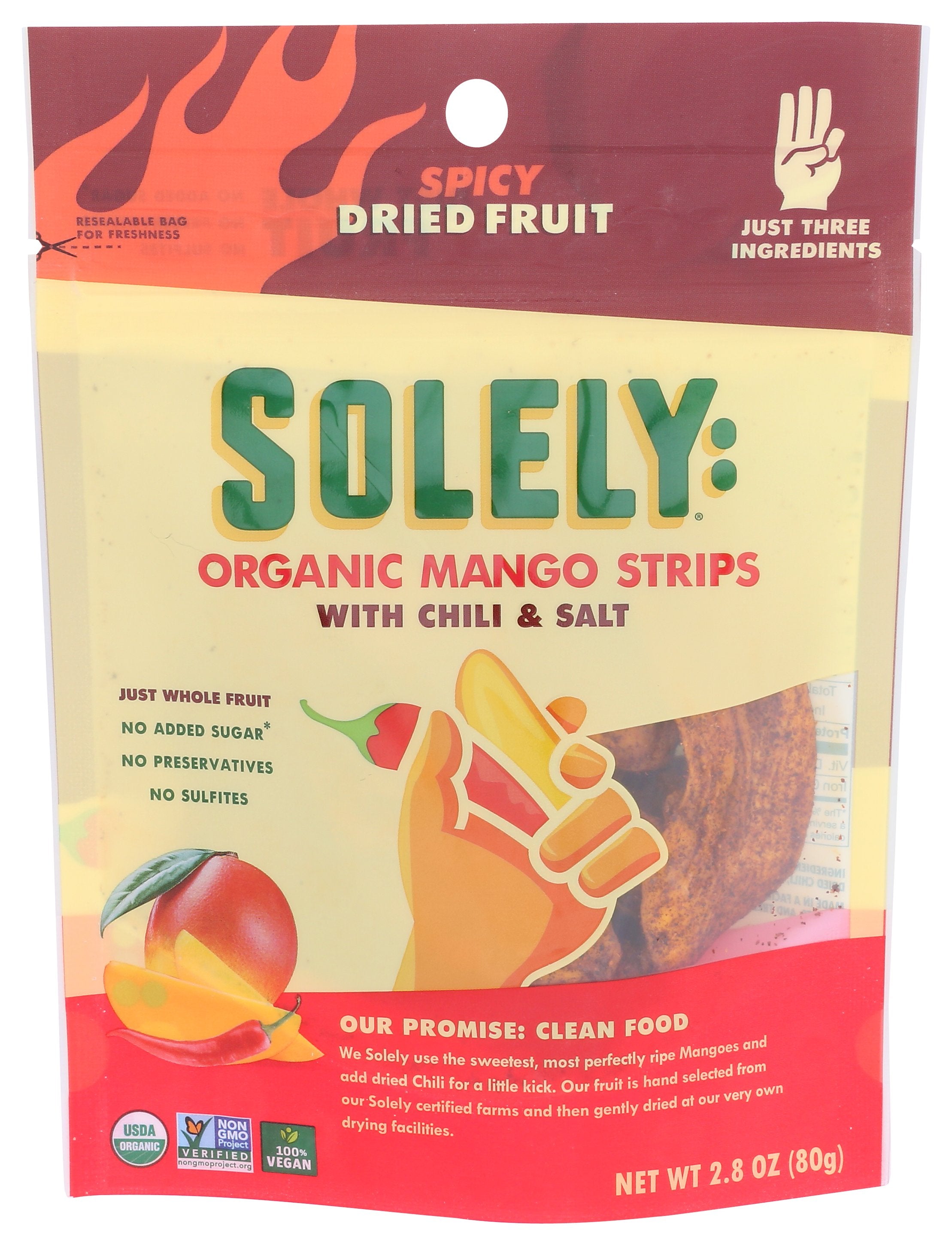 SOLELY FRUIT DRY MANGO CHILI SAL - Case of 8