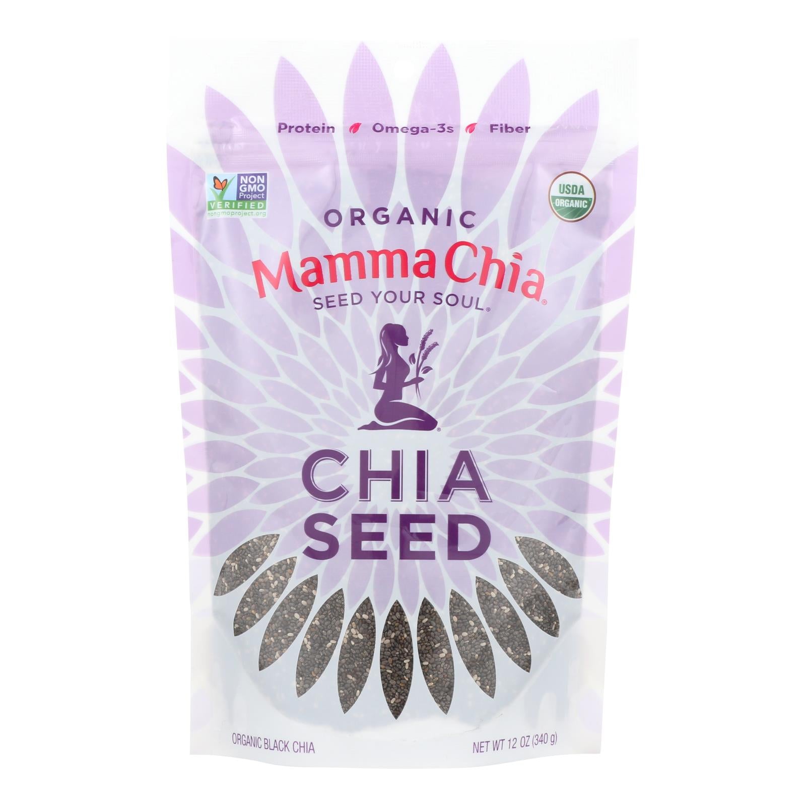 Mamma Chia Chia Seed - Organic - Black - Case Of 4 - 12 Oz