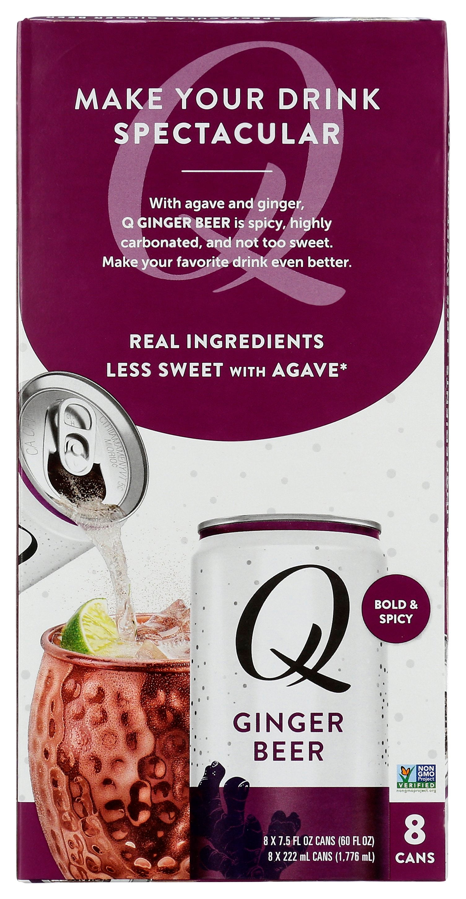 Q TONIC MIXER GINGER BEER 8PK - Case of 3