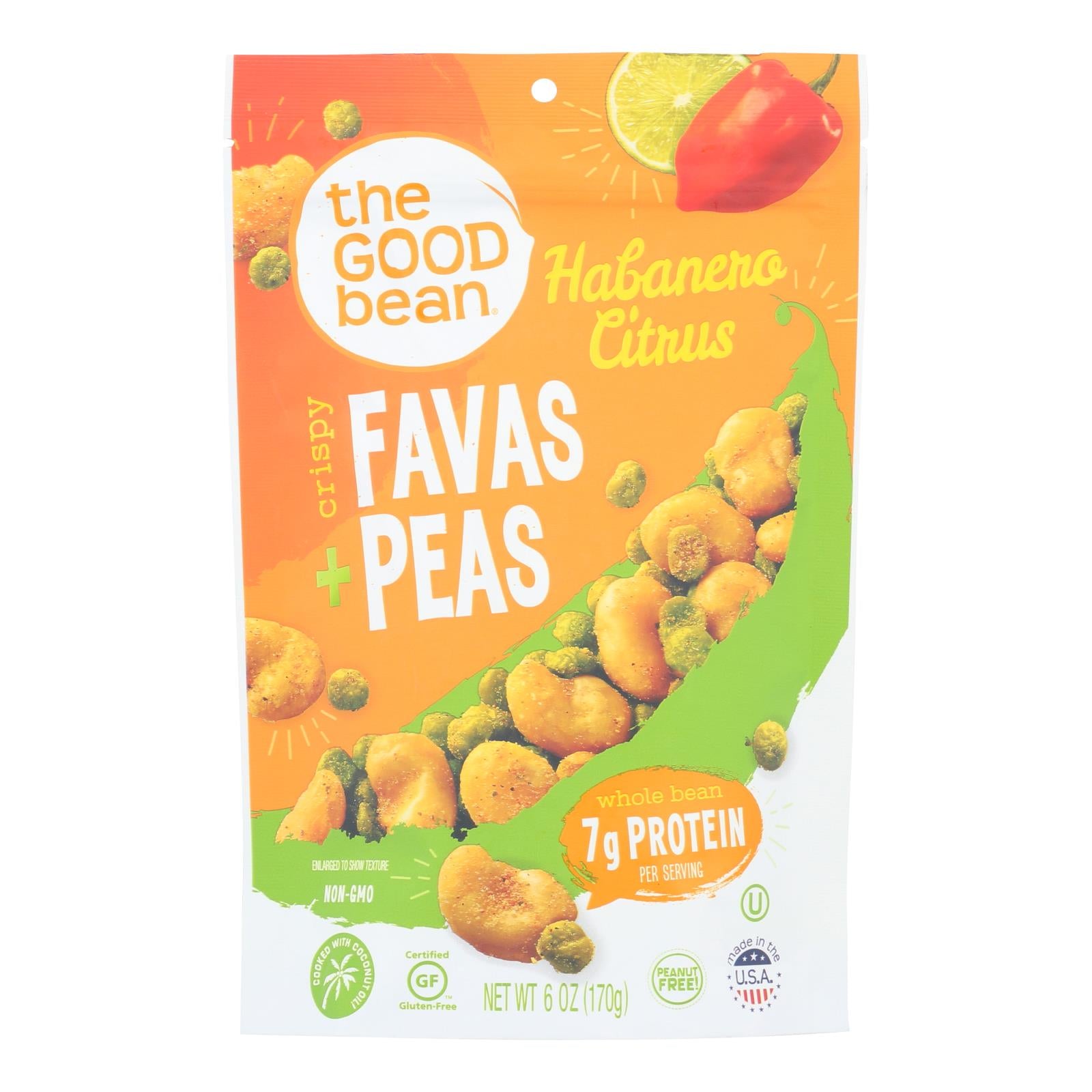 The Good Bean - Fava/peas Habanero Citrus - Case of 6 - 6 OZ