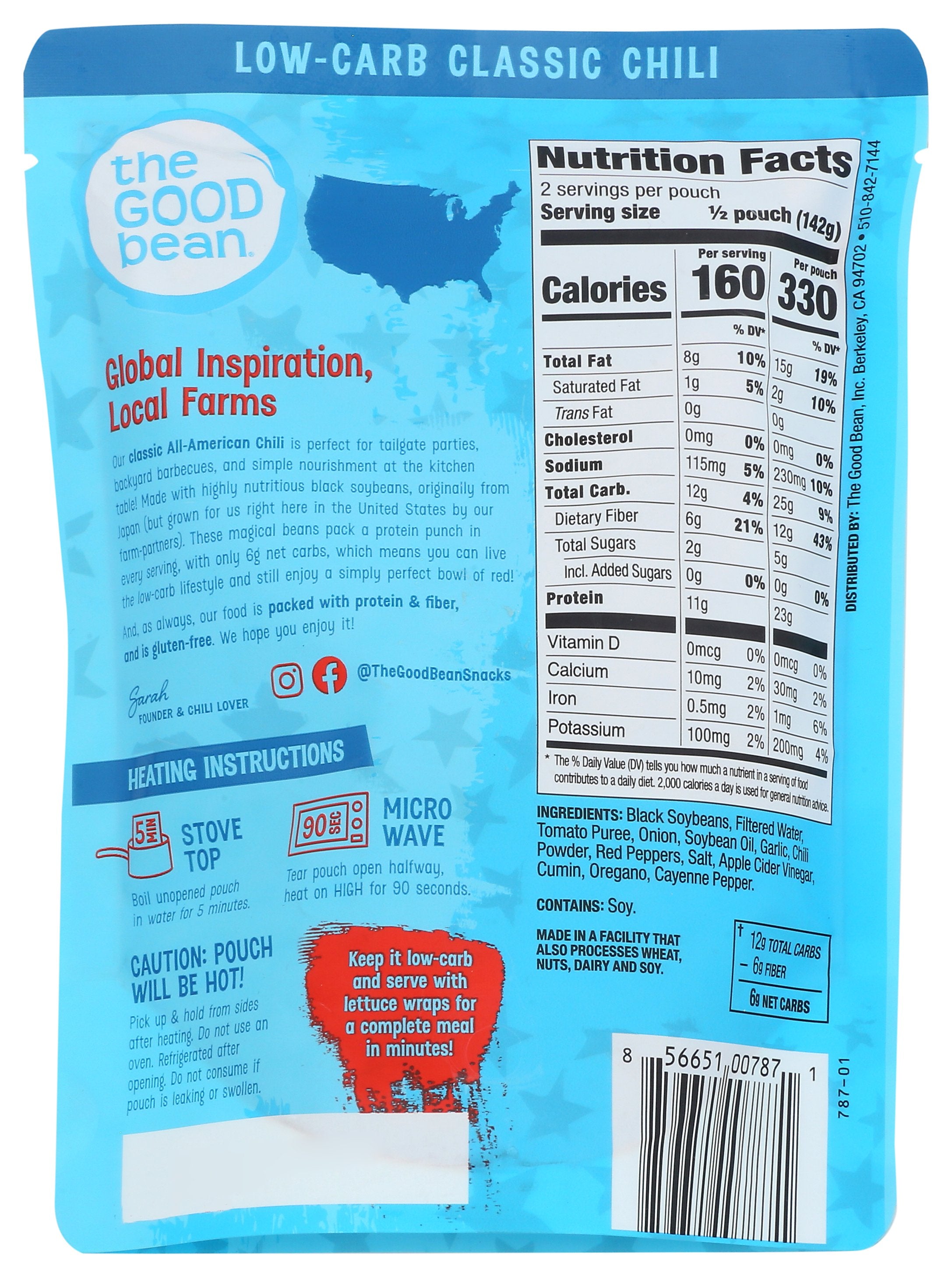THE GOOD BEAN CHILI LOW CARB - Case of 4