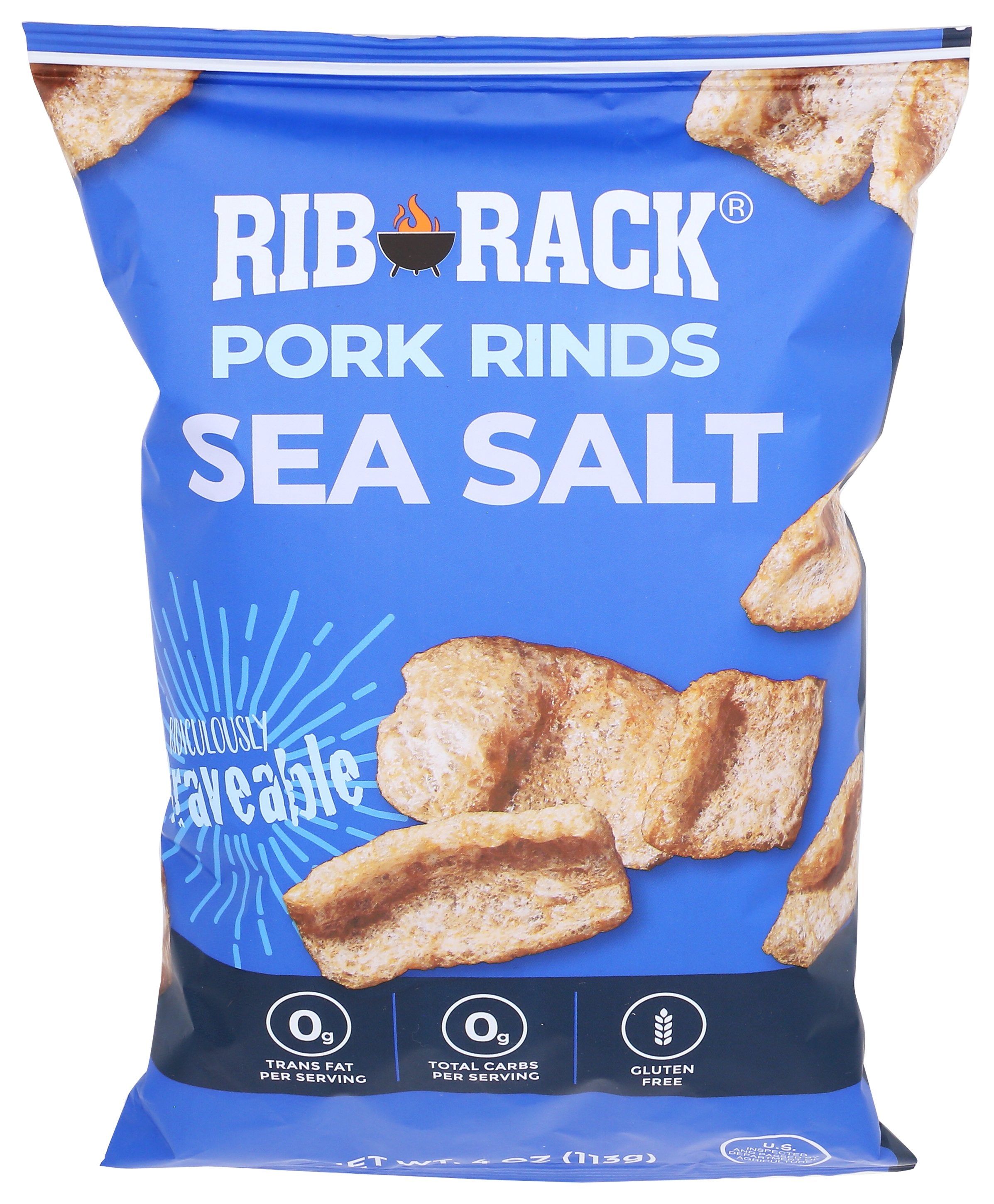 RIB RACK PORK RINDS SEA SALT - Case of 12