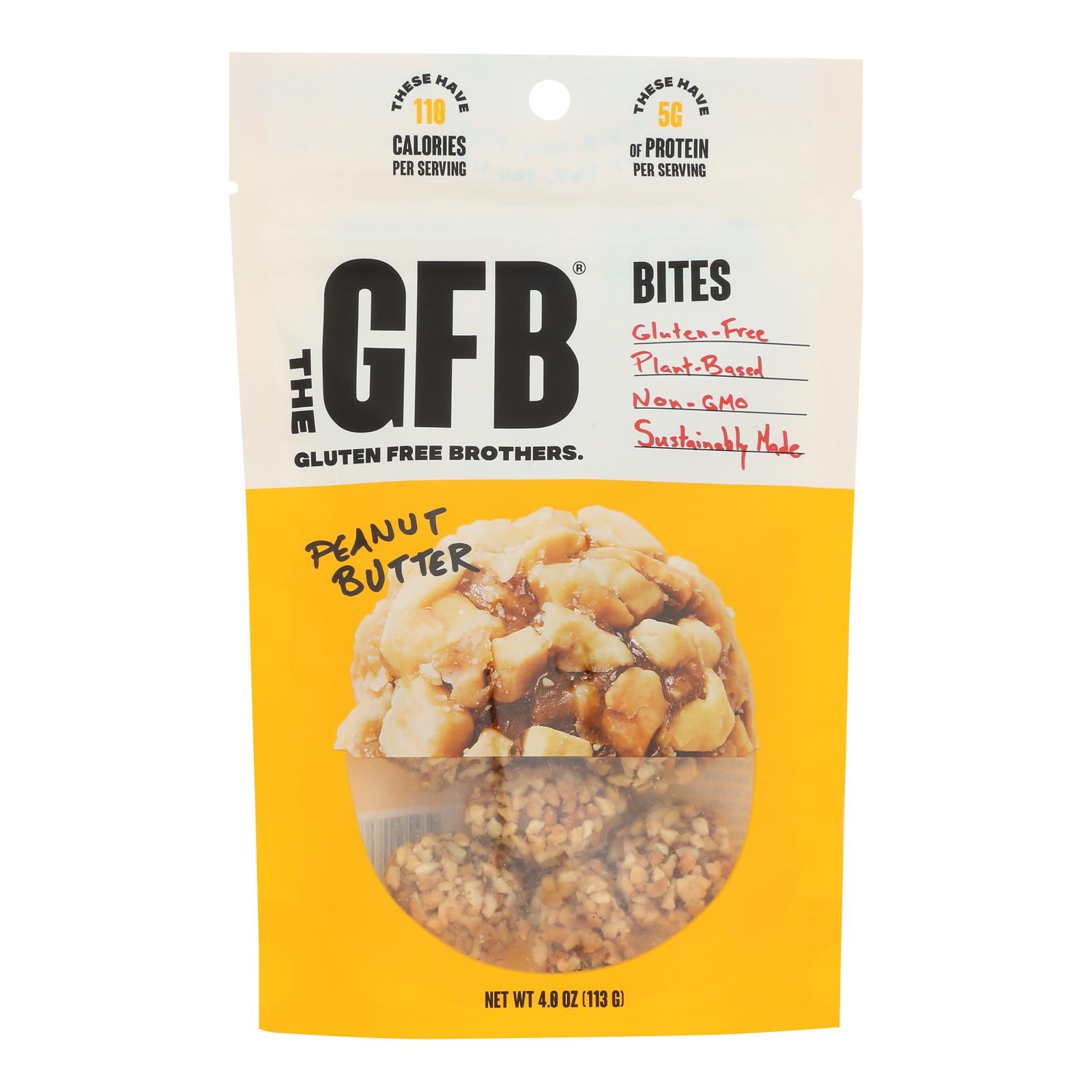 The Gfb - Bites Peanut Butter Gluten Free - Case of 6 - 4 OZ