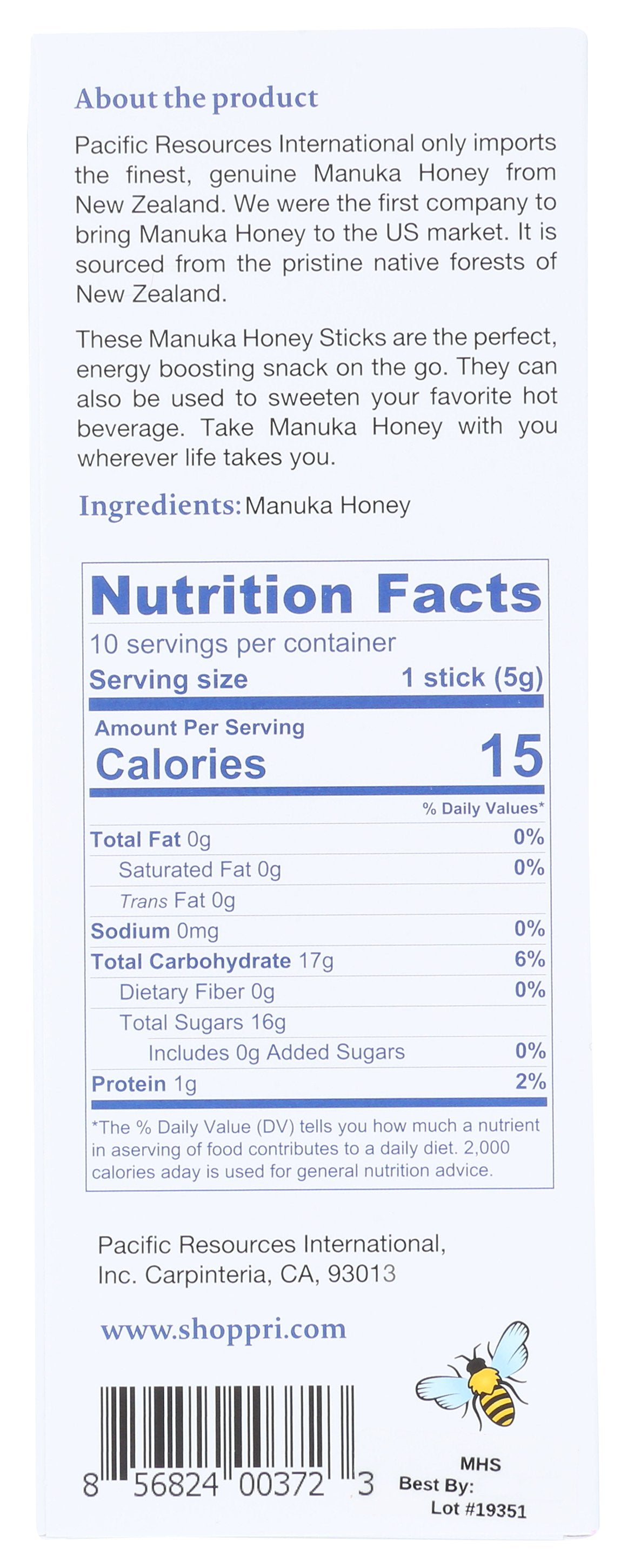 PRI HONEY STICKS MANUKA - Case of 6