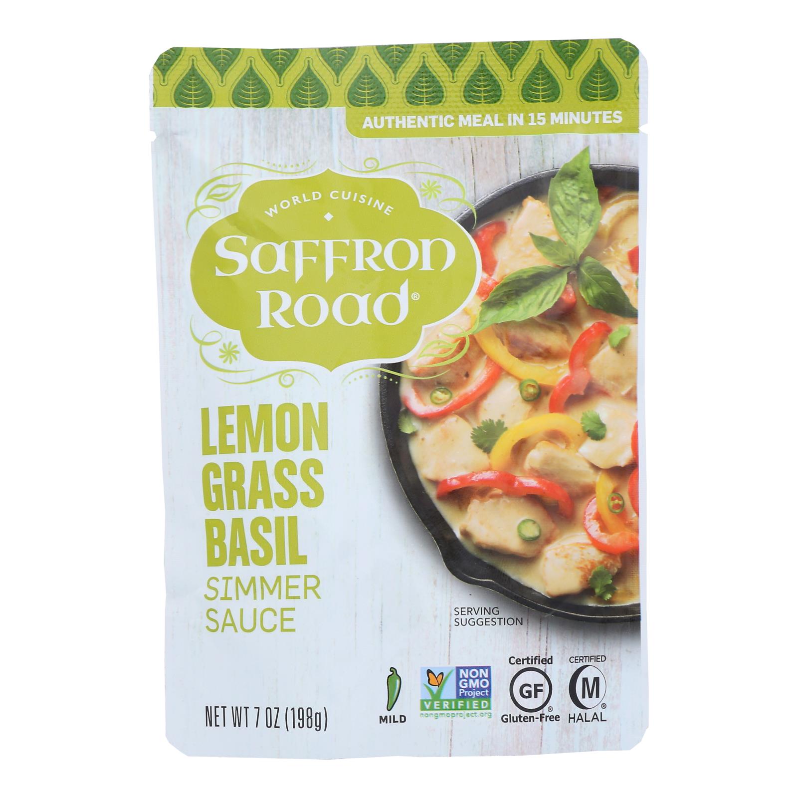 Saffron Road Simmer Sauce - Lemongrass Basil - Case Of 8 - 7 Fl Oz.