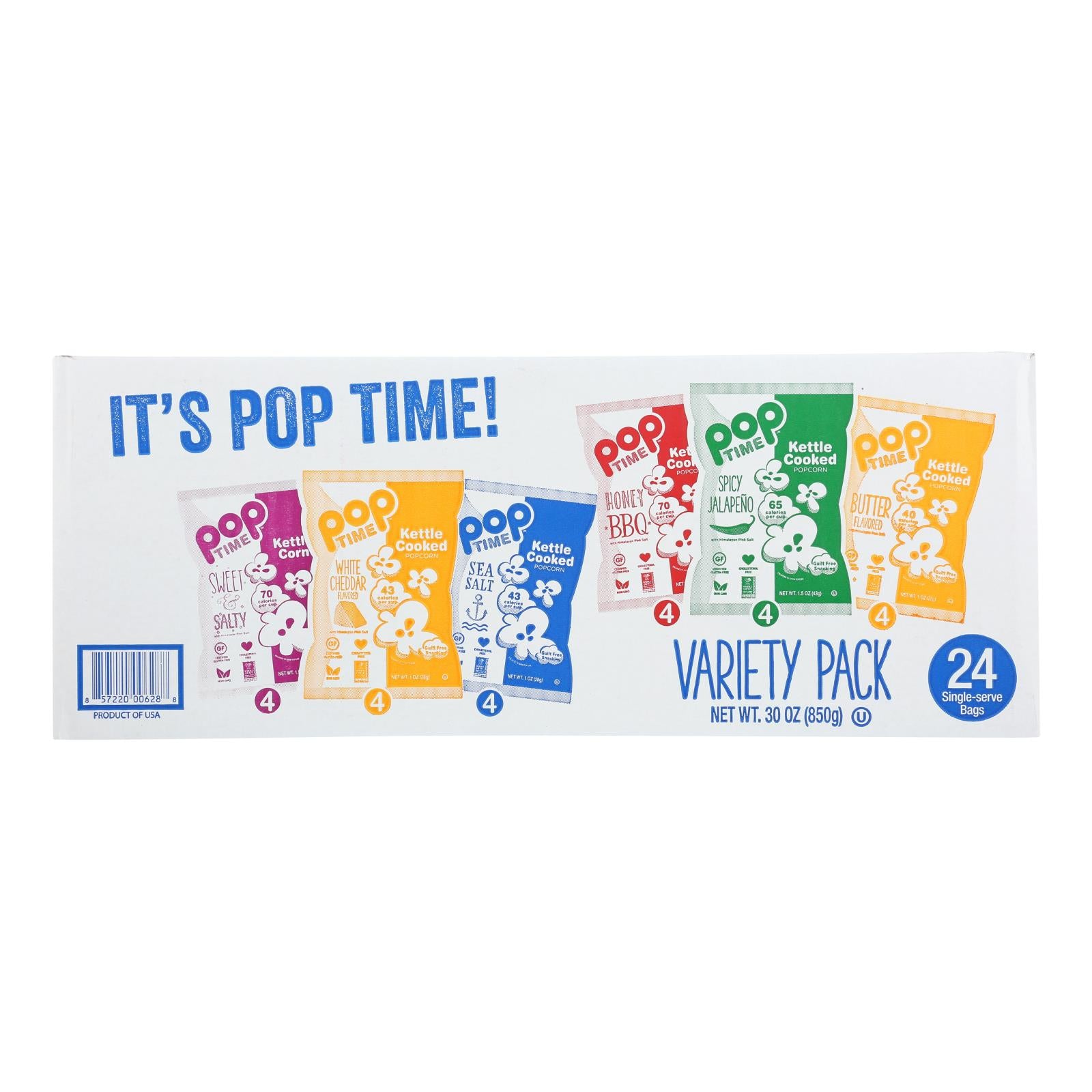 Pop Time - Popcorn Variety Pack 24 Ct - Case Of 1 - 24 Ct