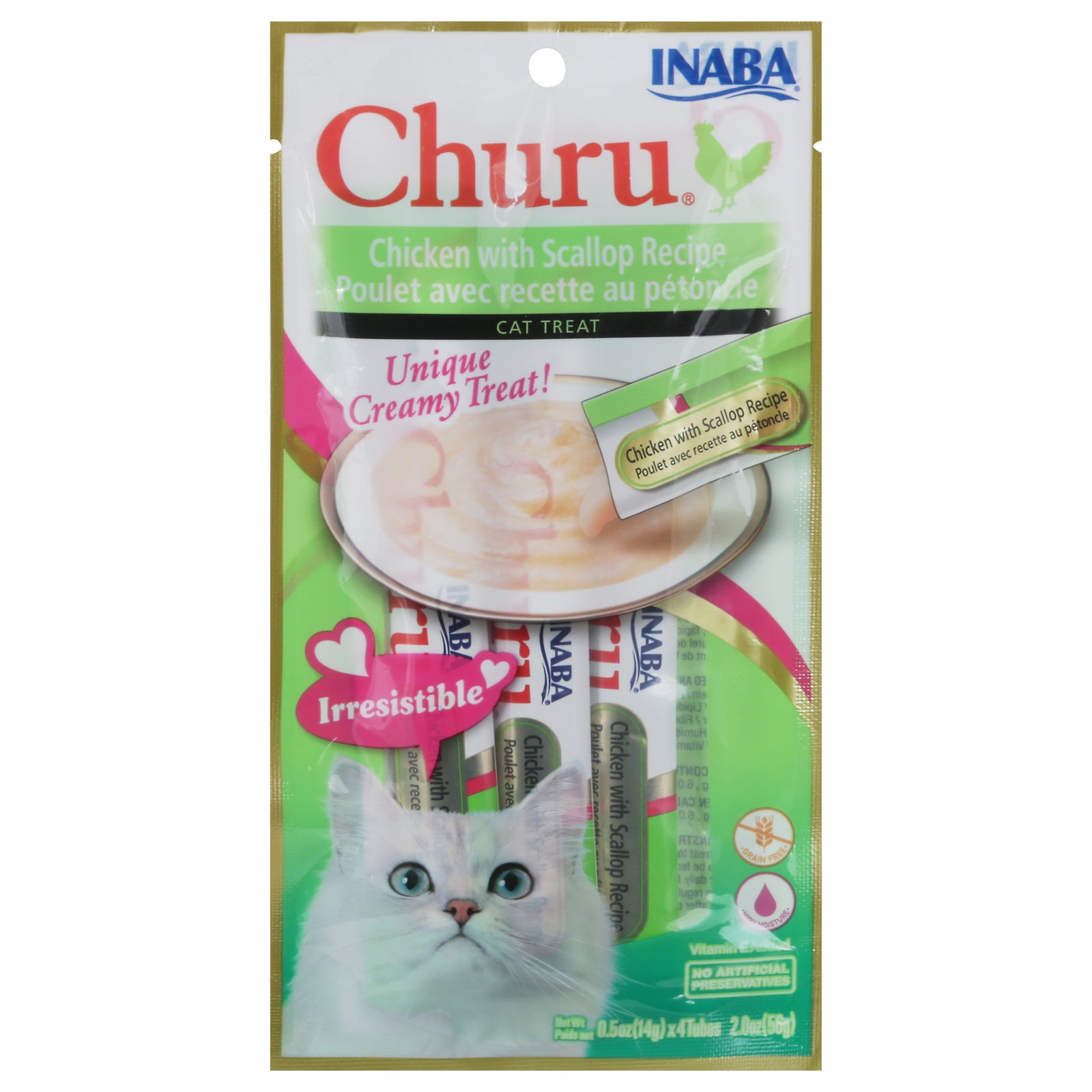 Inaba - Cat Churu Puree Chicken Scalp - Case of 8-2 Ounces