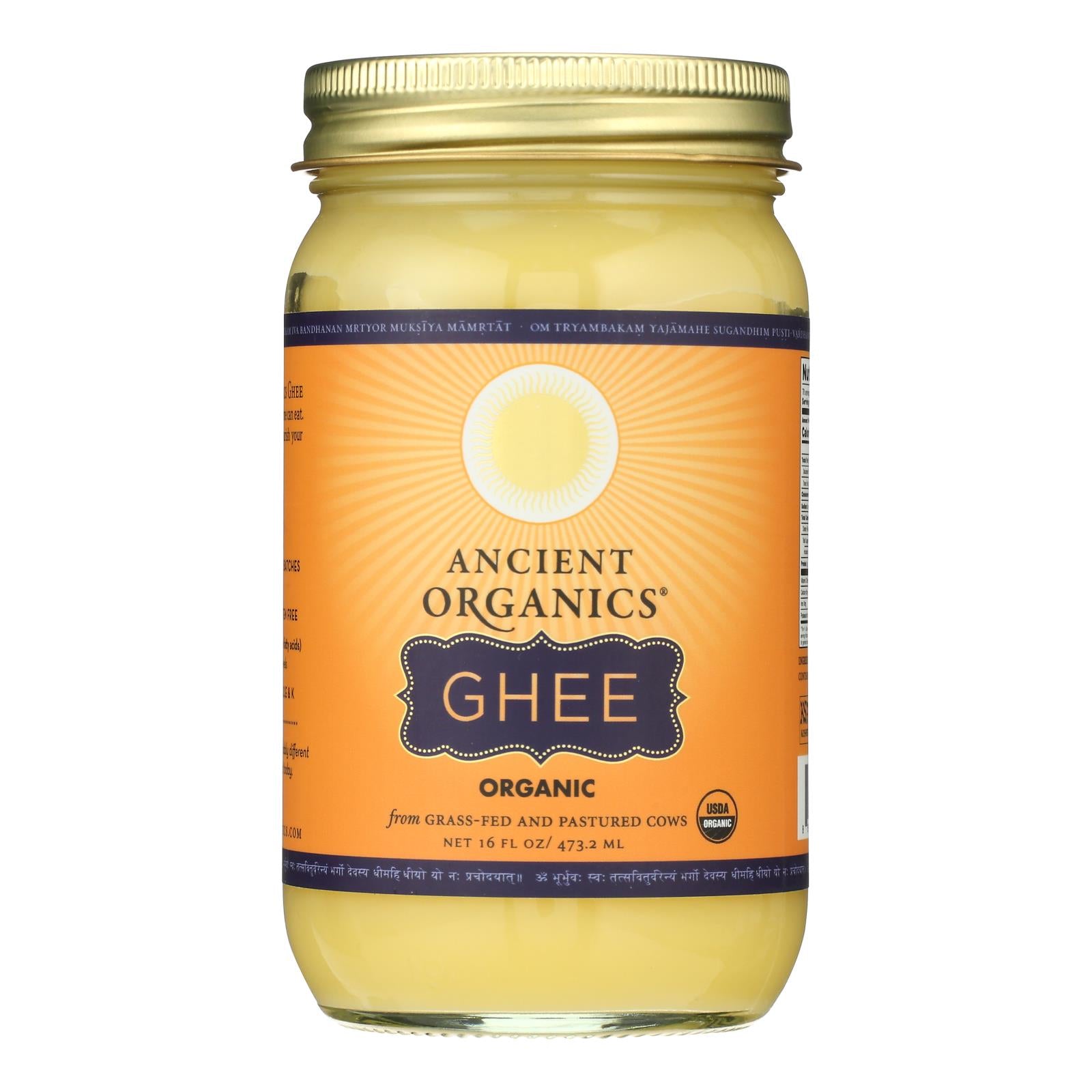 Ancient Organics - Organic Artisan Ghee - Case Of 6 - 16 Fl Oz.